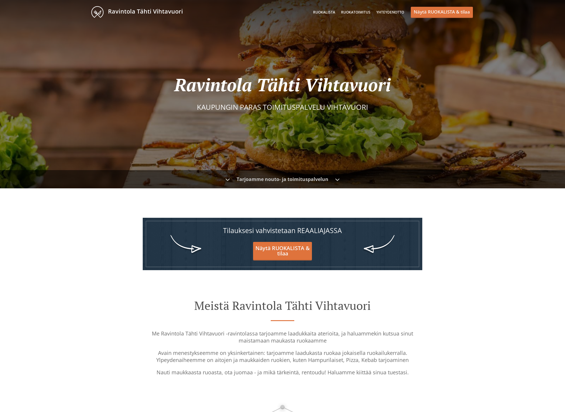 Näyttökuva vihtavuori-tahtiravintola.fi