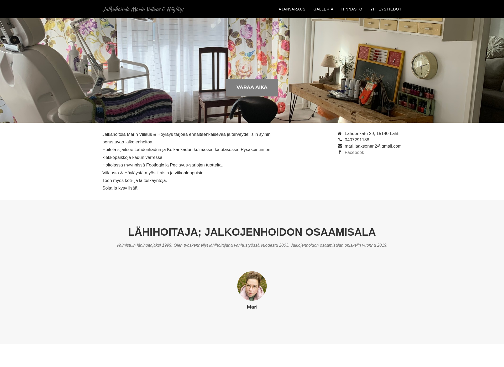 Skärmdump för viilaushoylays.fi