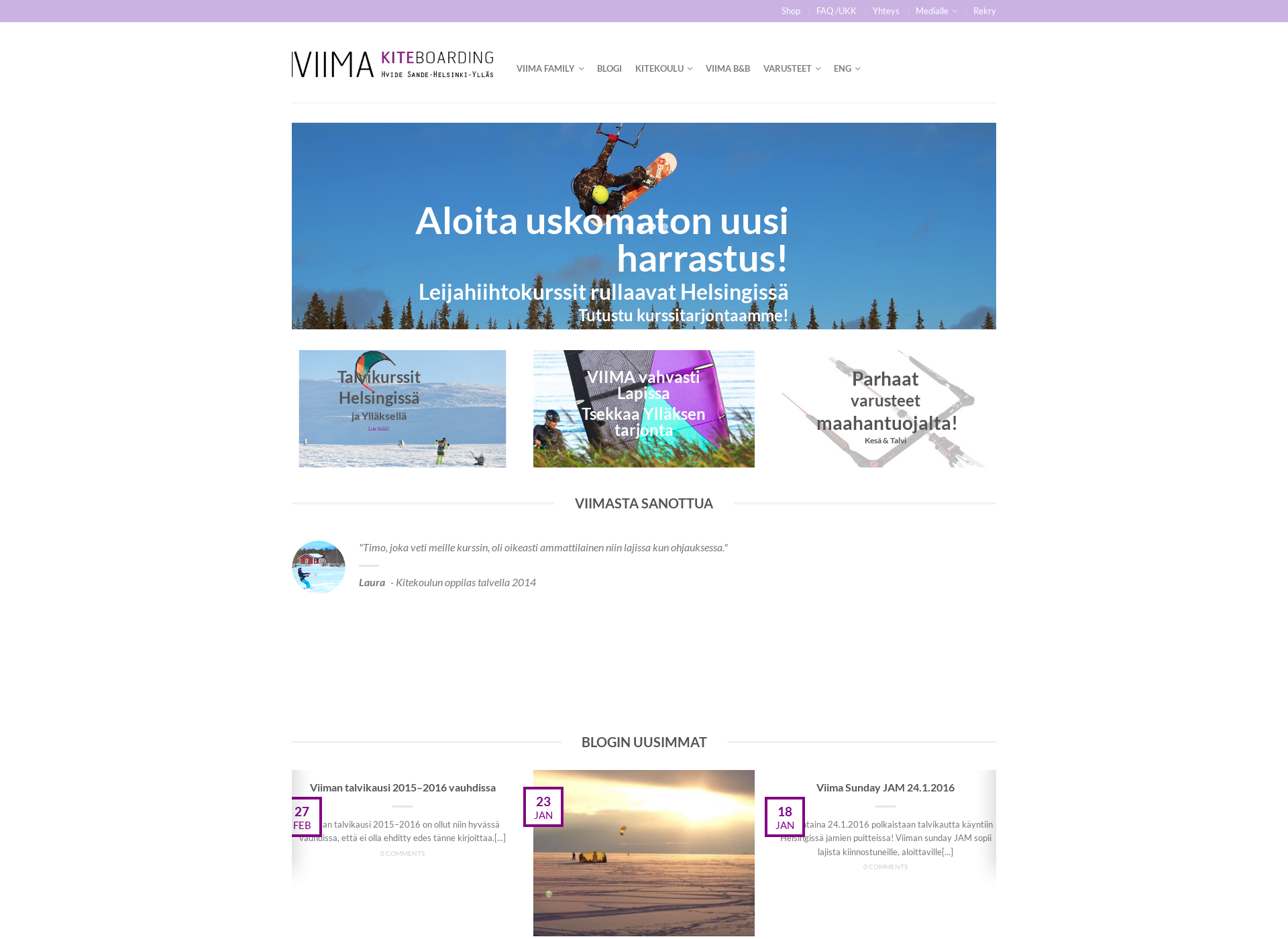 Screenshot for viimakiteboarding.fi