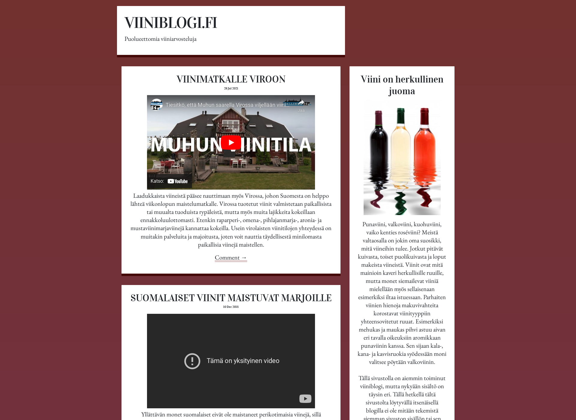 Screenshot for viiniblogi.fi