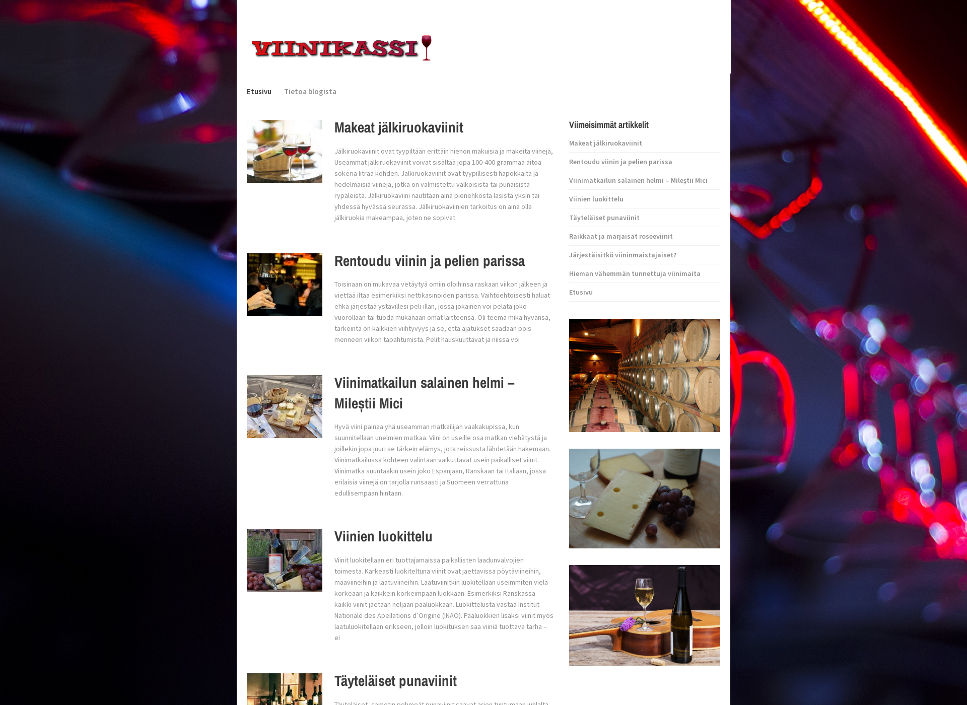 Screenshot for viinikassi.fi