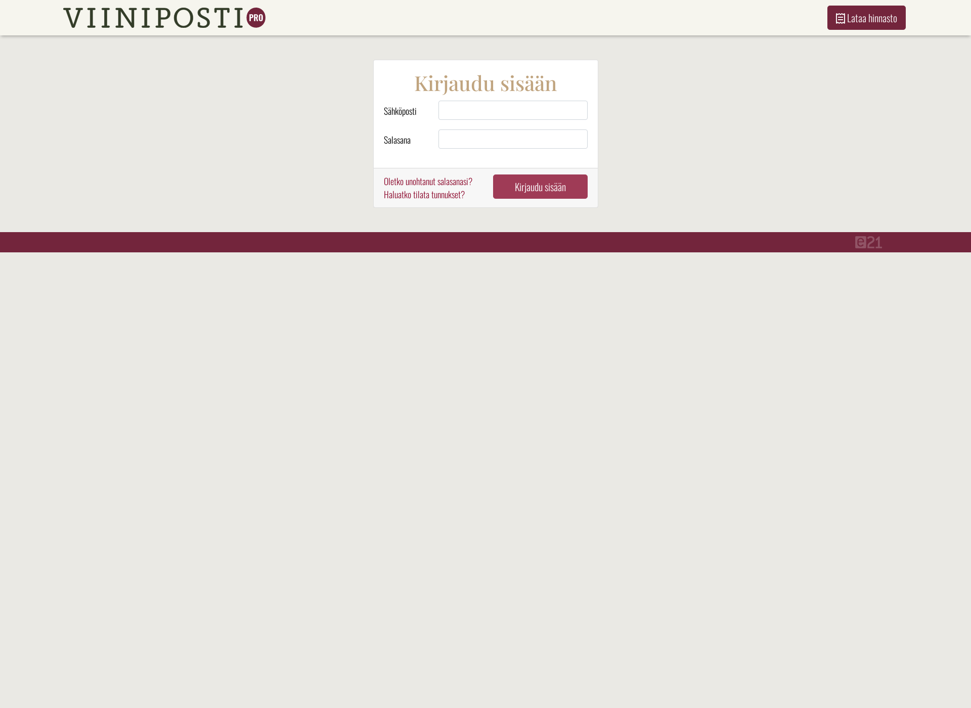 Skärmdump för viinipostipro.fi