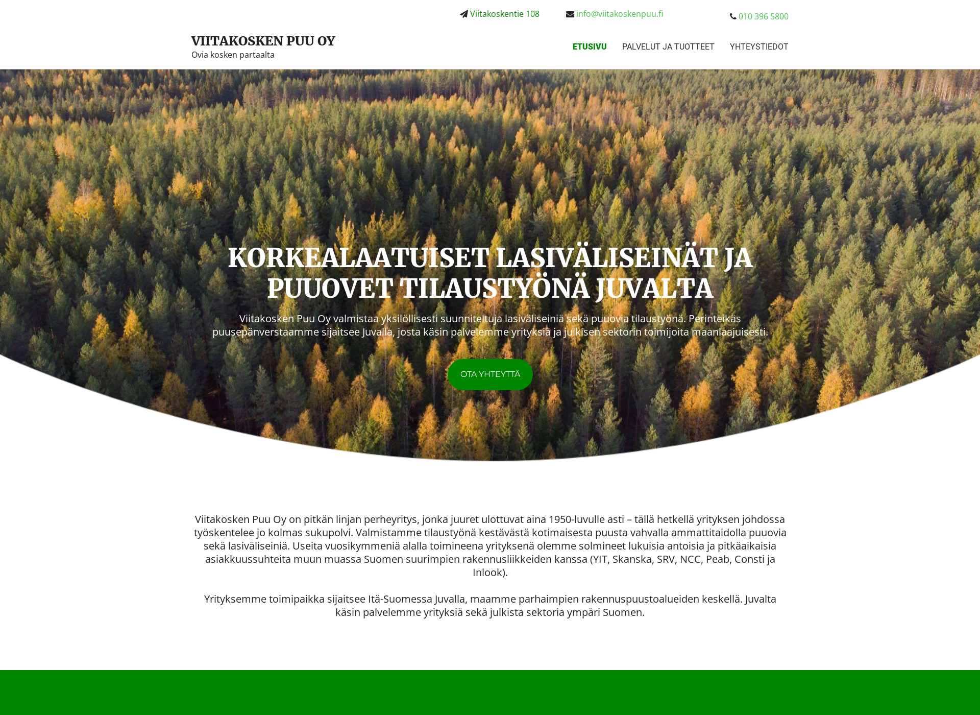 Skärmdump för viitakoskenpuu.fi