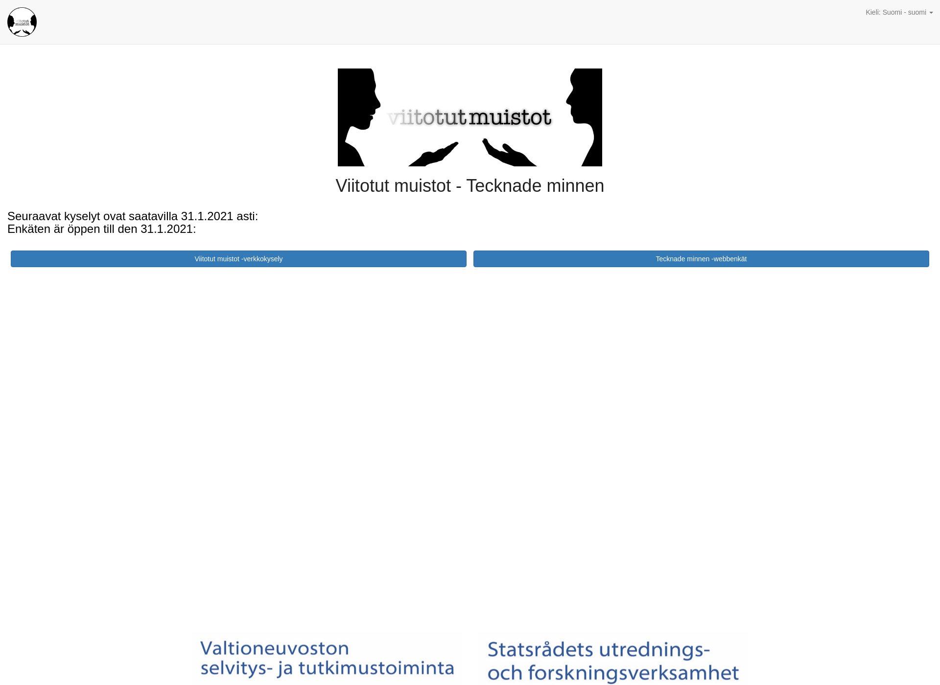 Screenshot for viitotutmuistot.fi