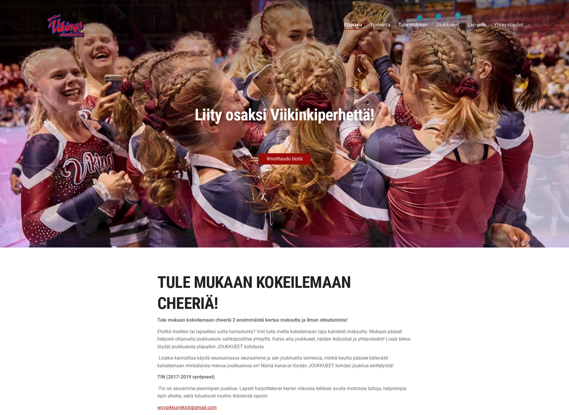 Screenshot for vikingscheerleaders.fi