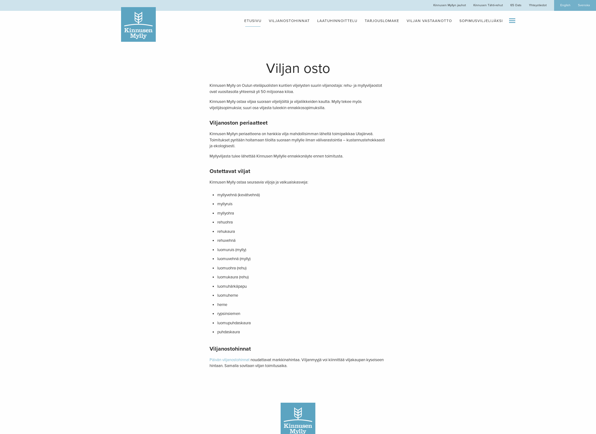 Screenshot for viljanosto.fi