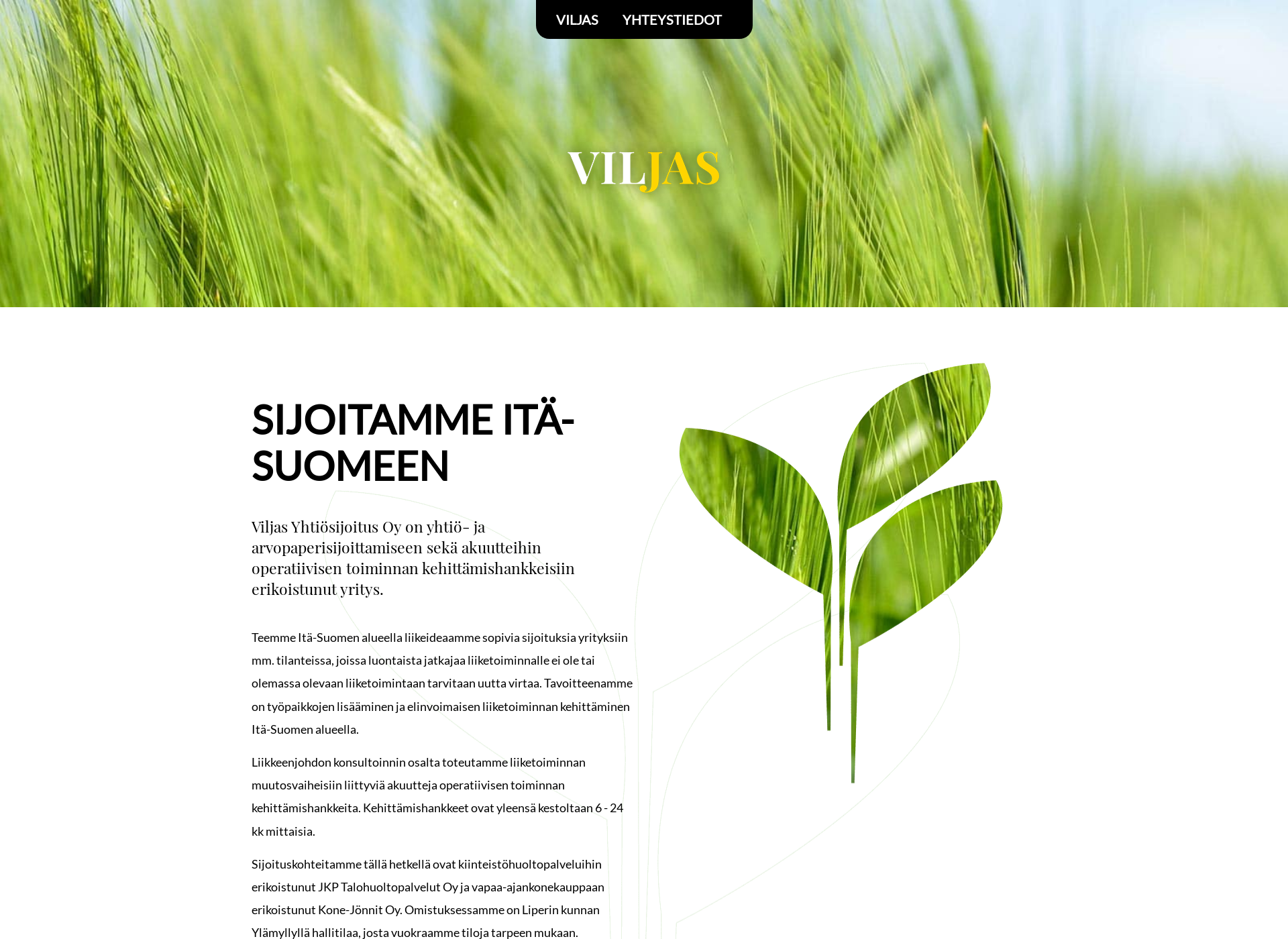 Skärmdump för viljas.fi