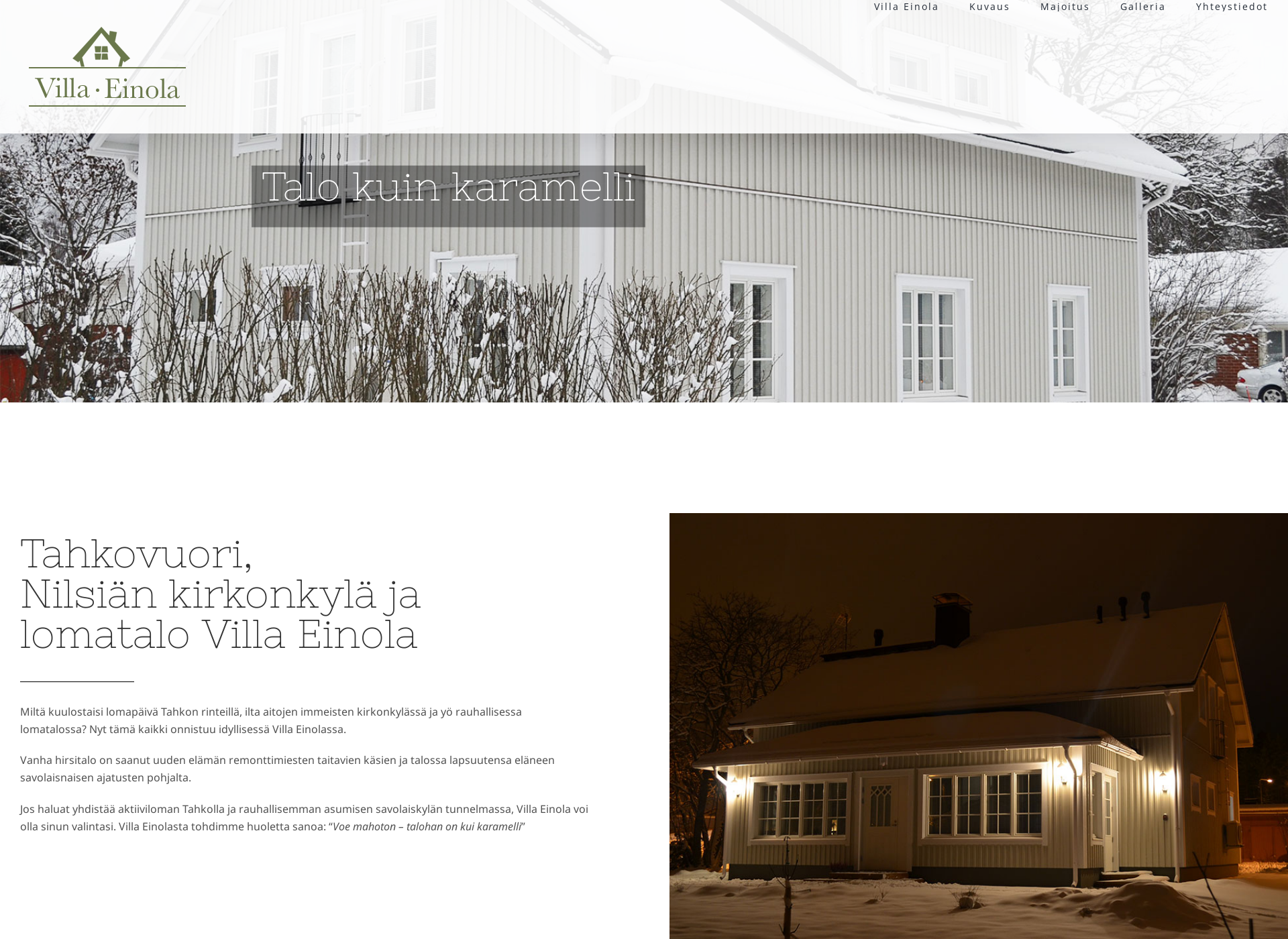 Skärmdump för villaeinola.fi