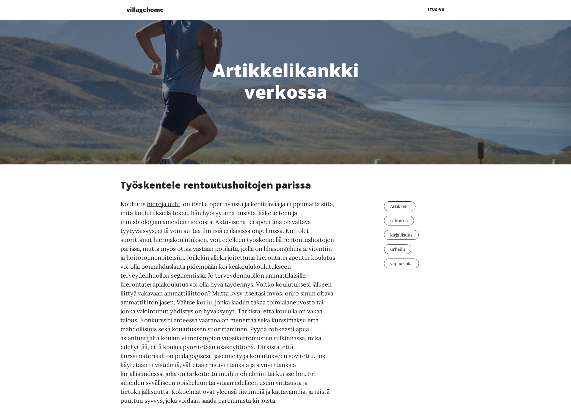 Skärmdump för villagehome.fi