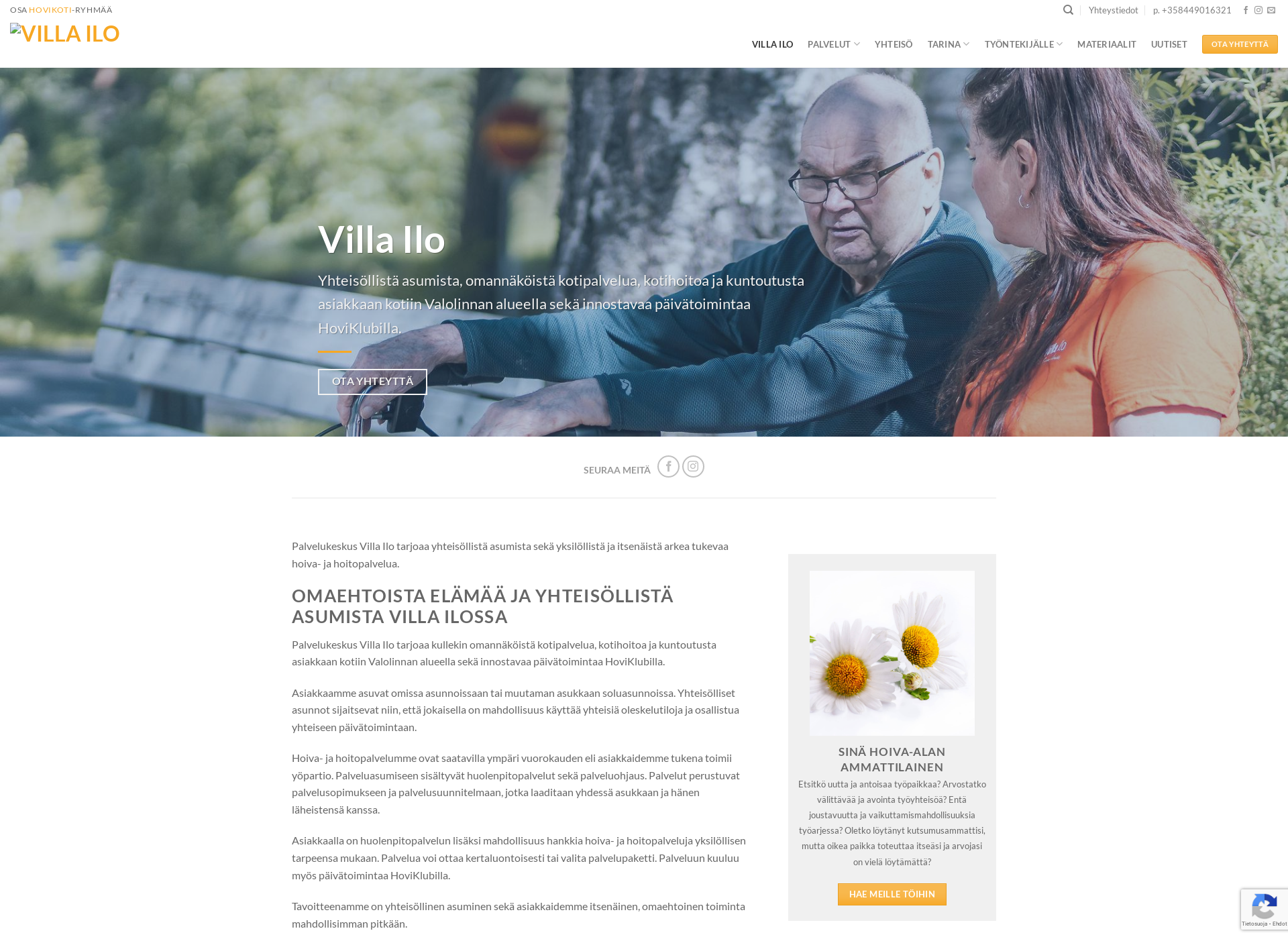 Skärmdump för villailo.fi