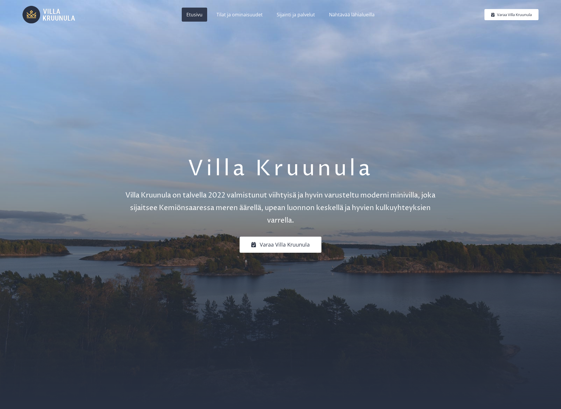 Skärmdump för villakruunula.fi