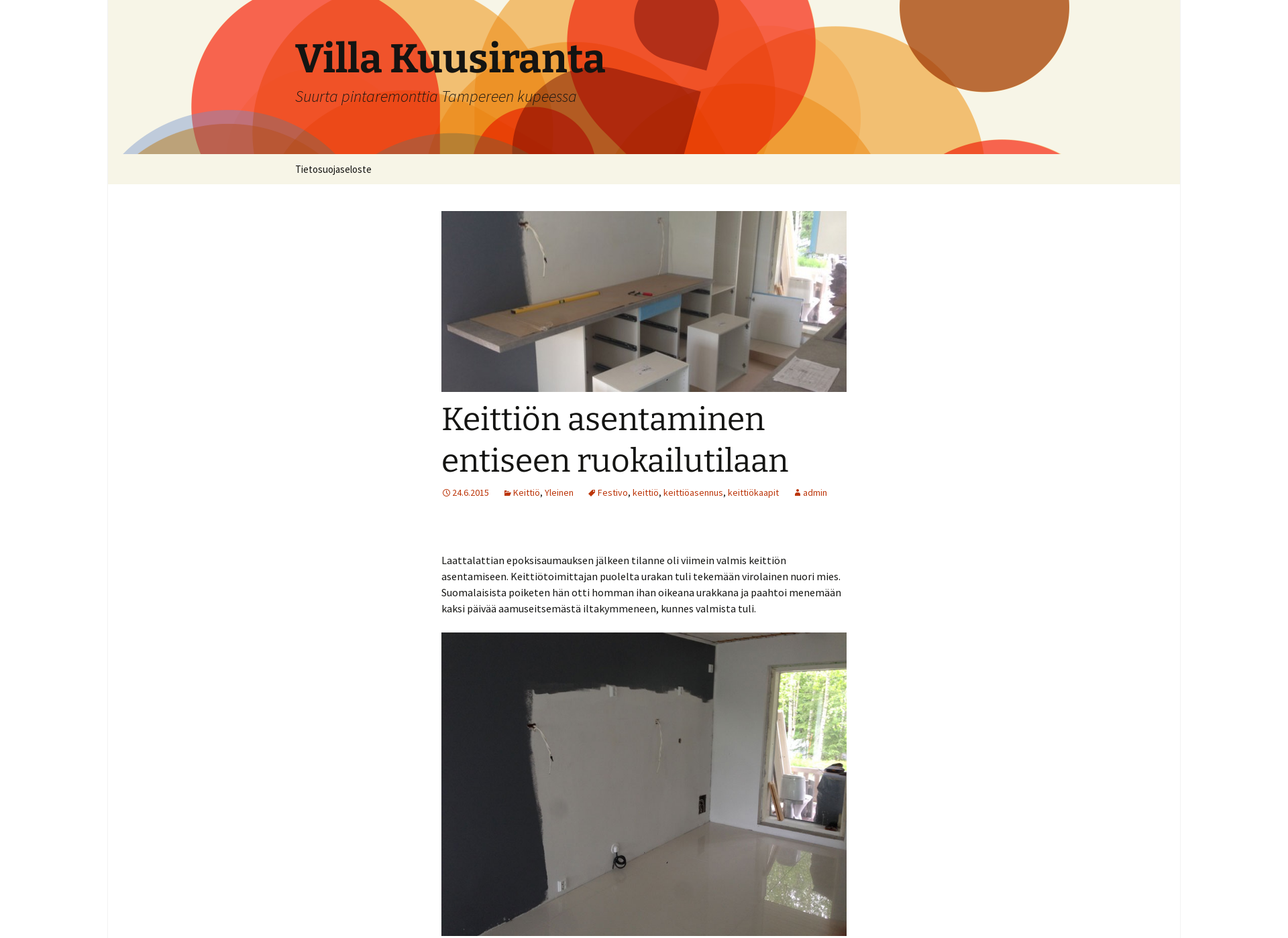 Skärmdump för villakuusiranta.fi