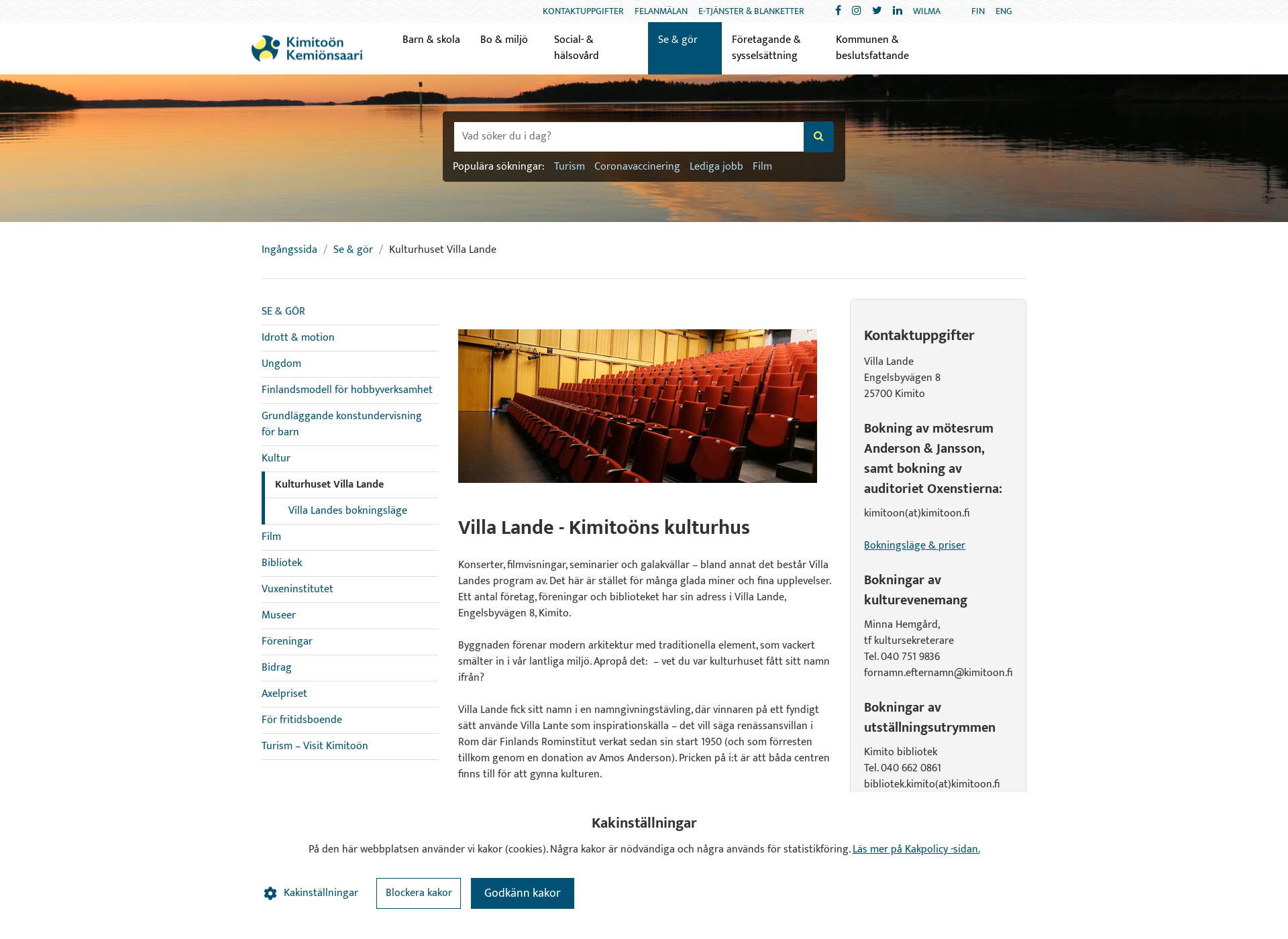 Screenshot for villalande.fi