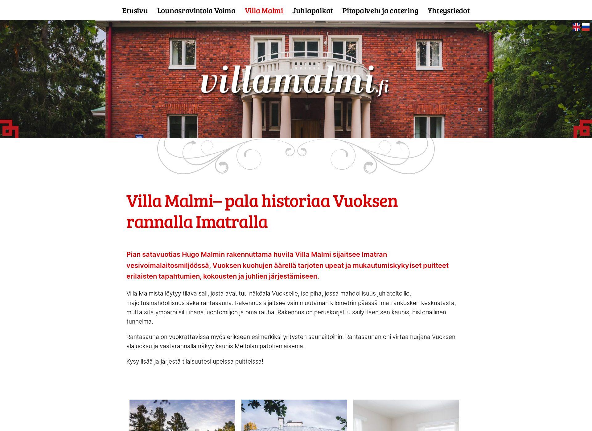 Skärmdump för villamalmi.fi