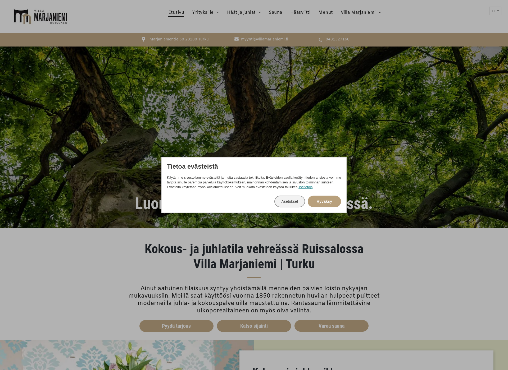 Screenshot for villamarjaniemi.fi