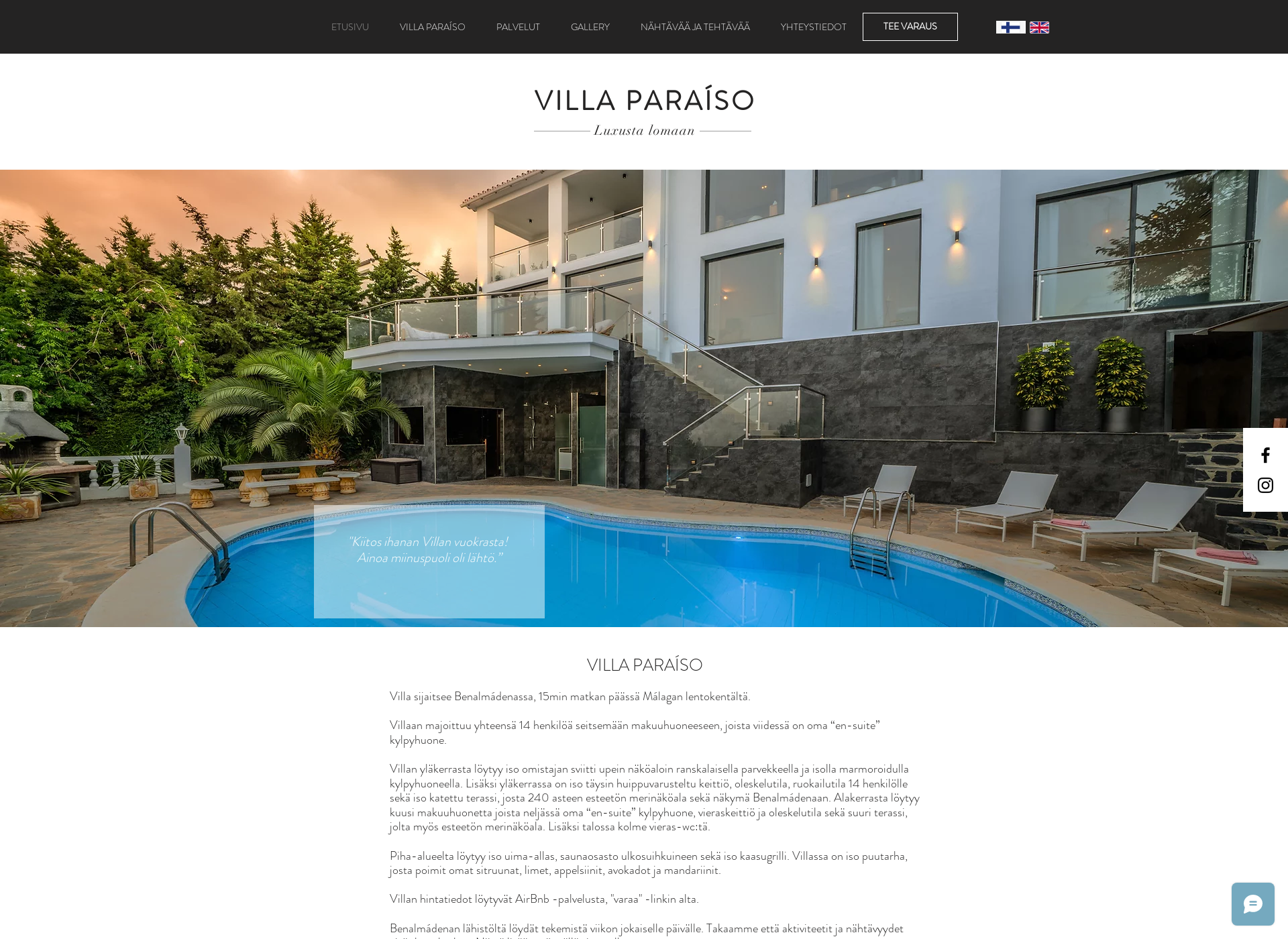 Screenshot for villaparaiso.fi