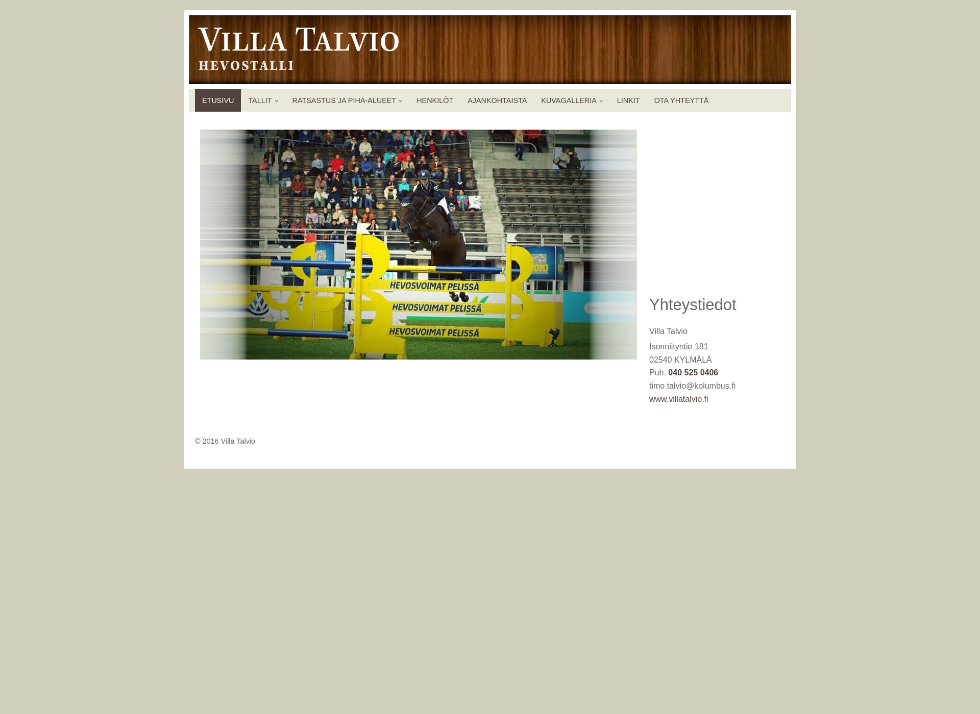 Skärmdump för villatalvio.fi