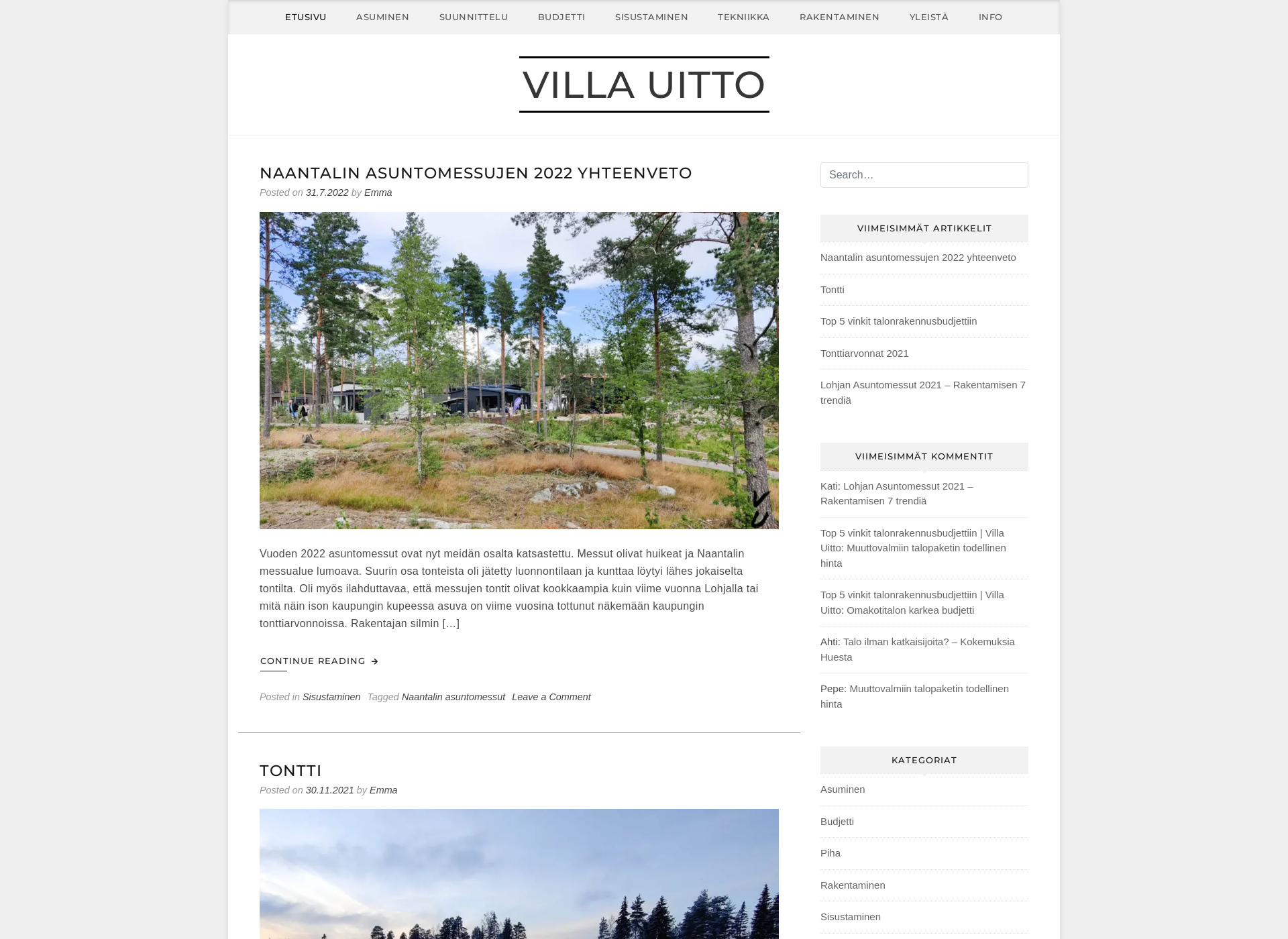 Skärmdump för villauitto.fi