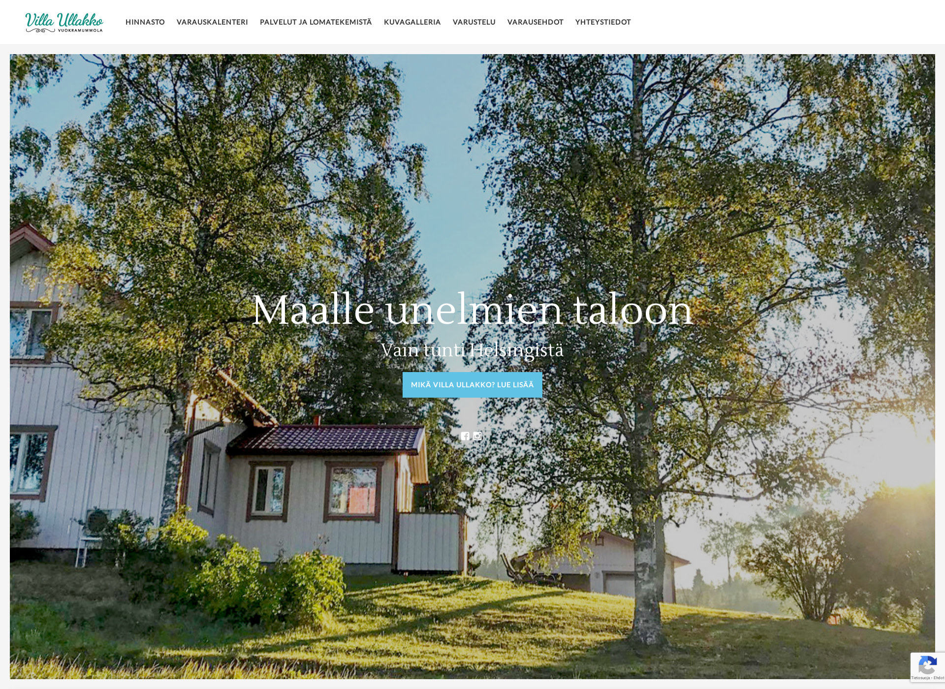 Skärmdump för villaullakko.fi