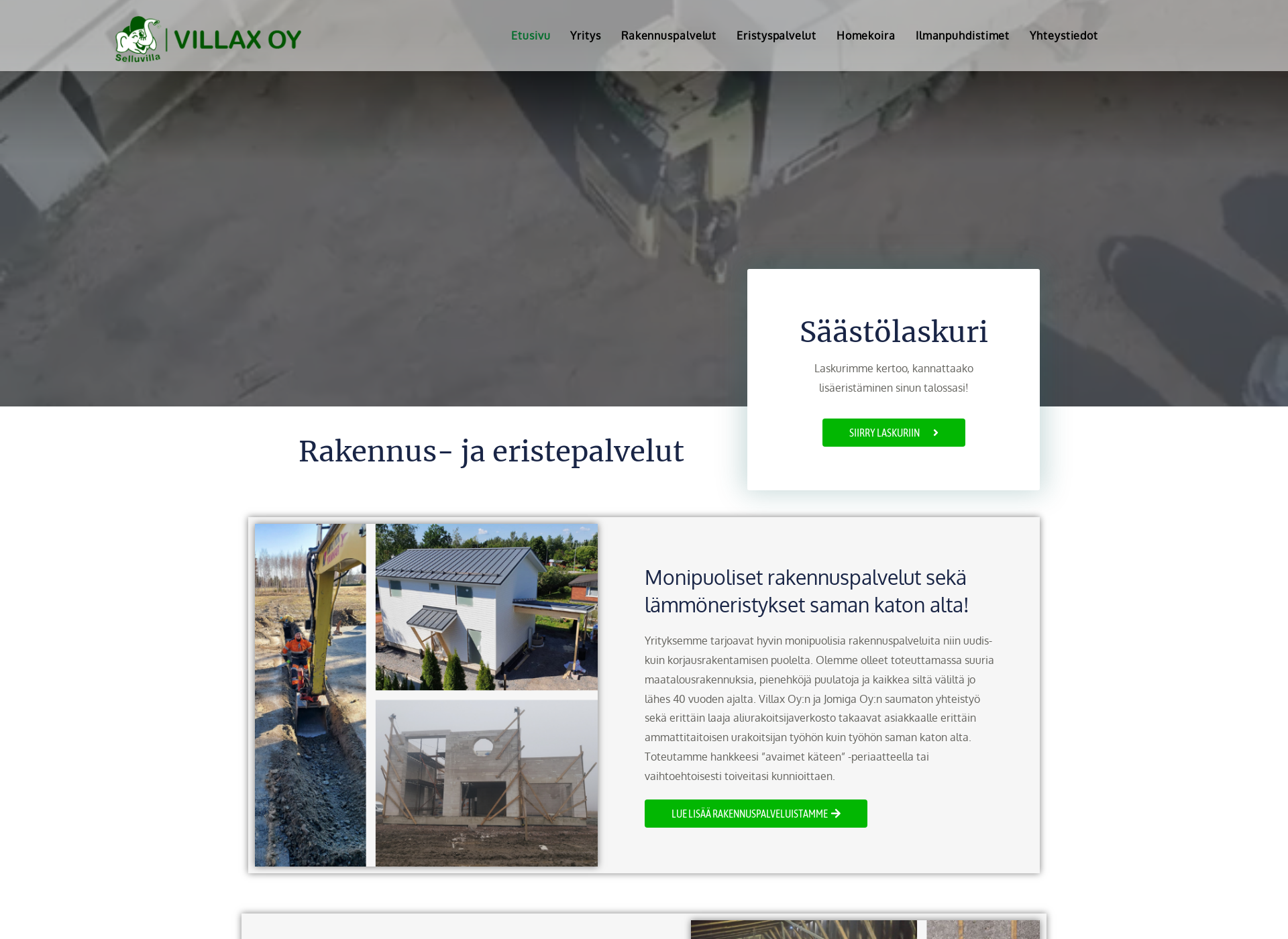 Skärmdump för villax.fi