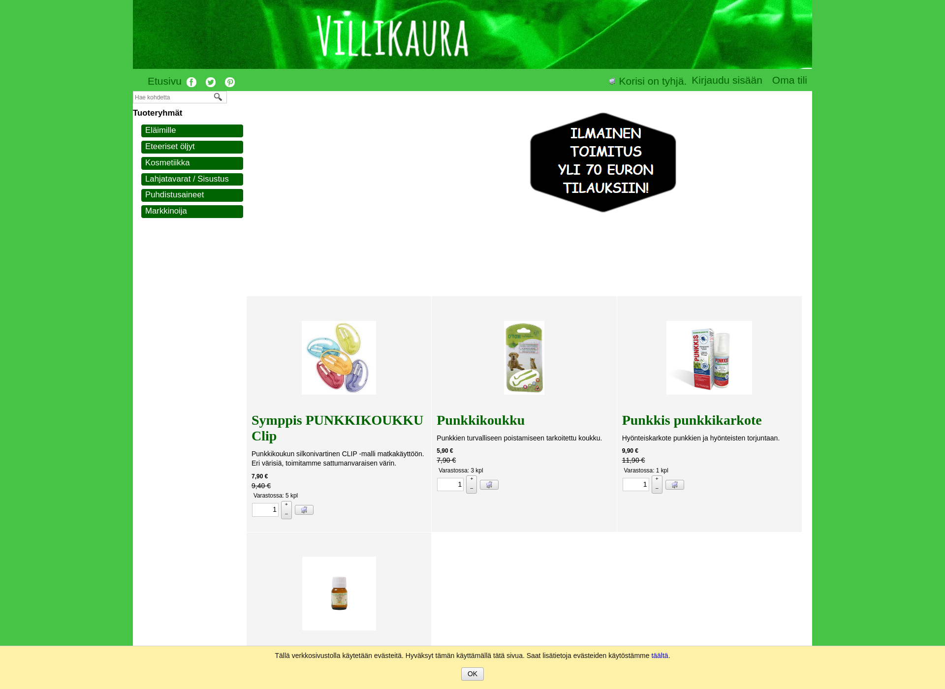 Screenshot for villikaura.fi