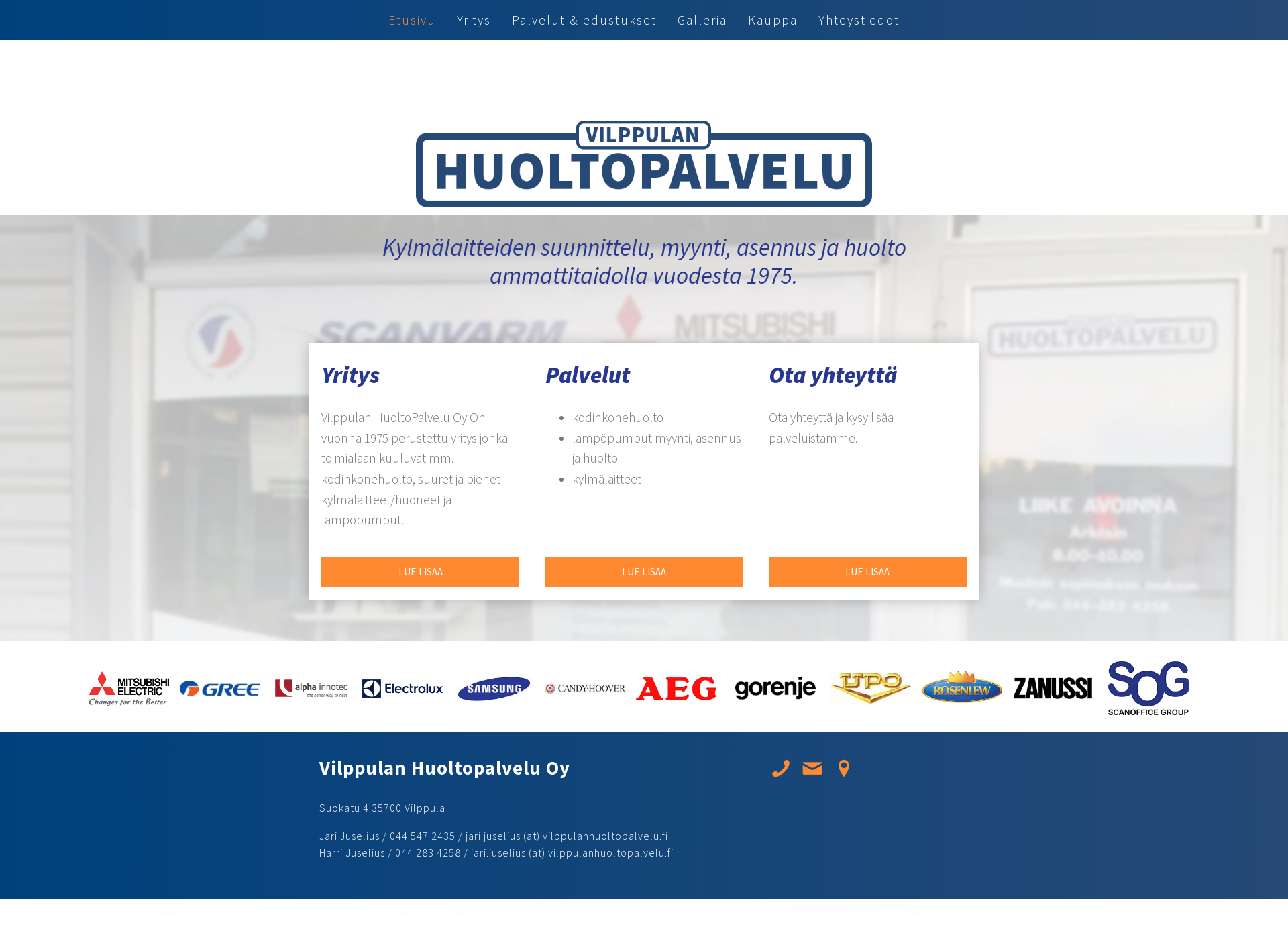 Screenshot for vilppulanhuoltopalvelu.fi