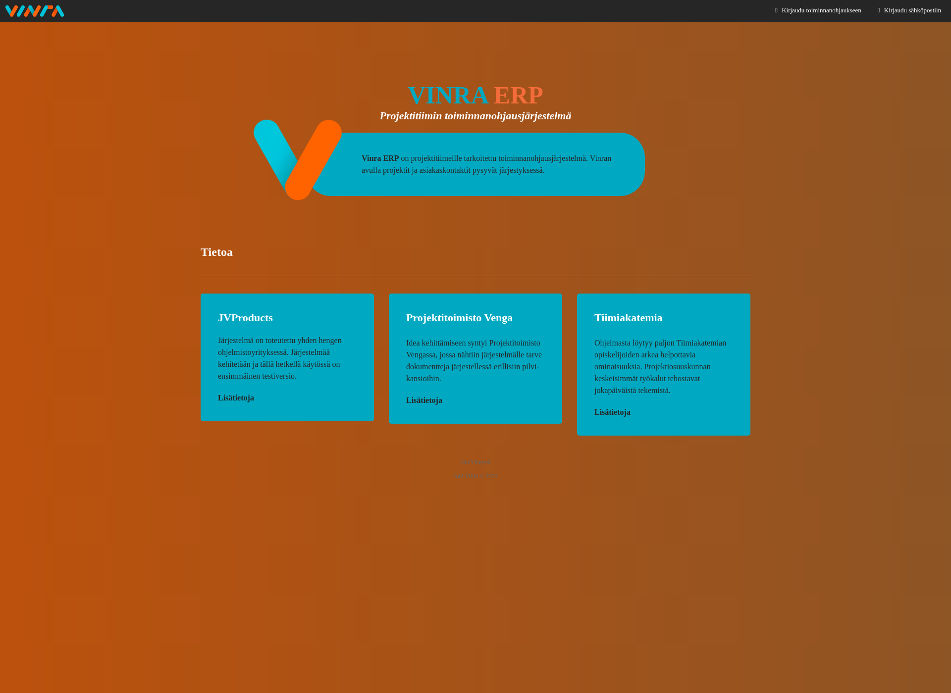 Screenshot for vinra.fi