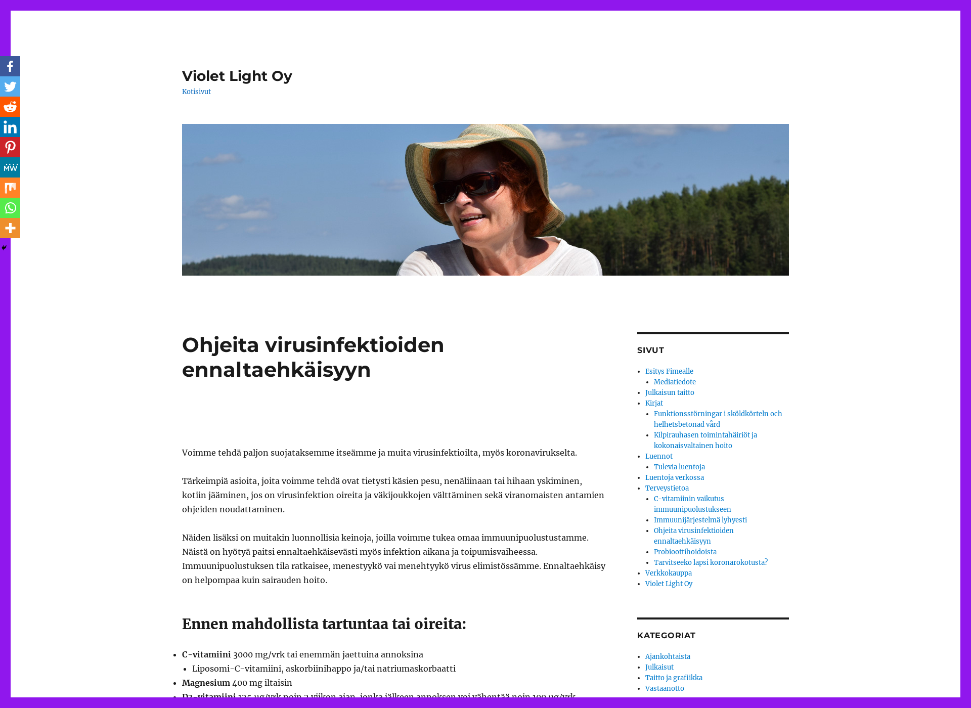Skärmdump för violetlight.fi