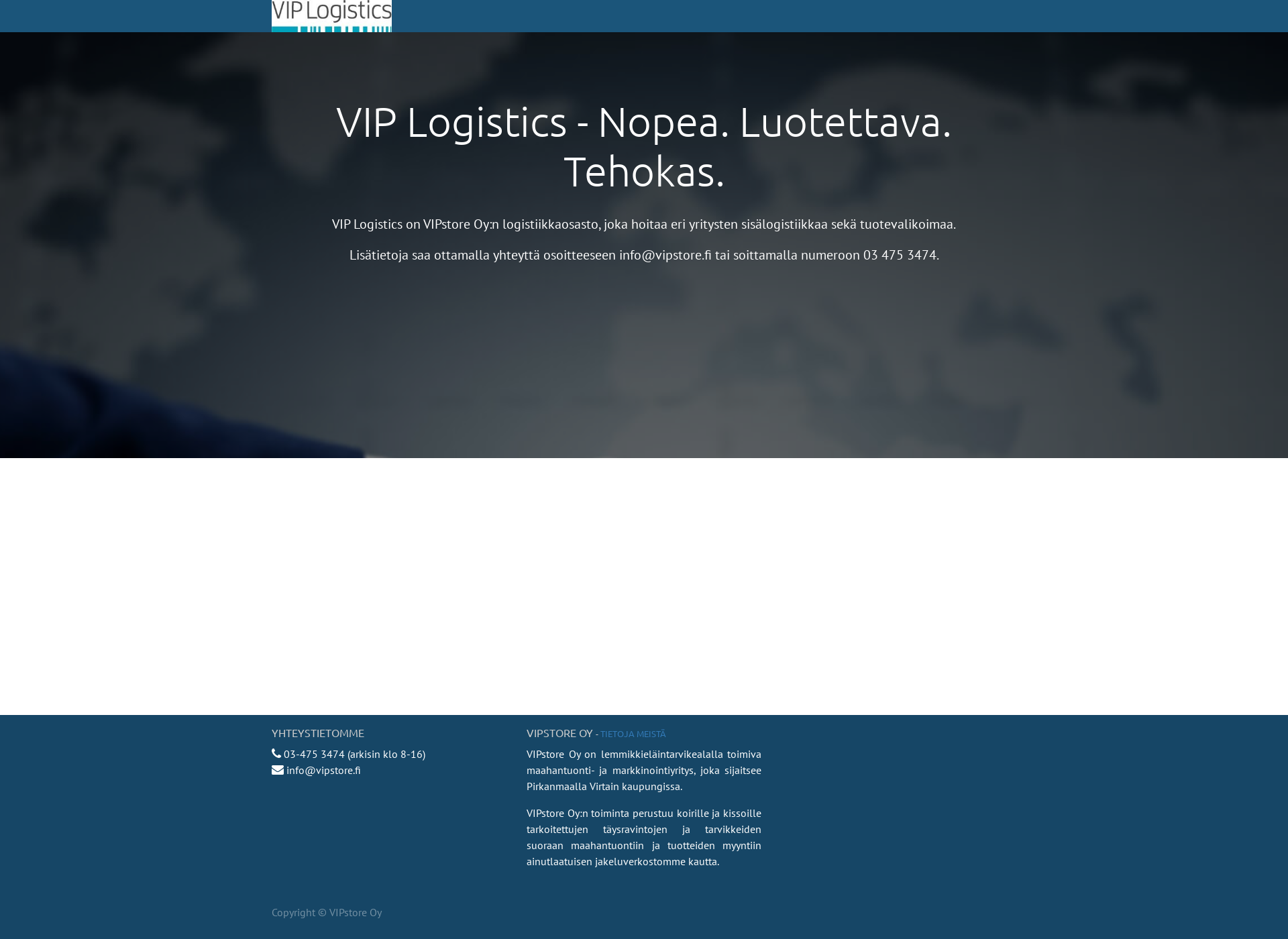 Skärmdump för viplogistics.fi