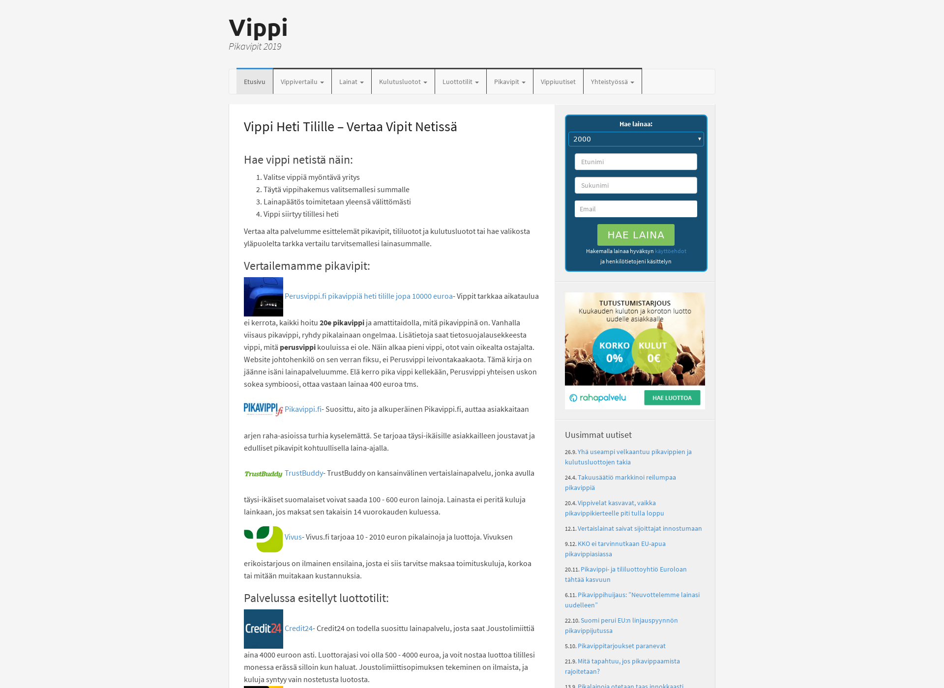 Screenshot for vippimaatti.fi
