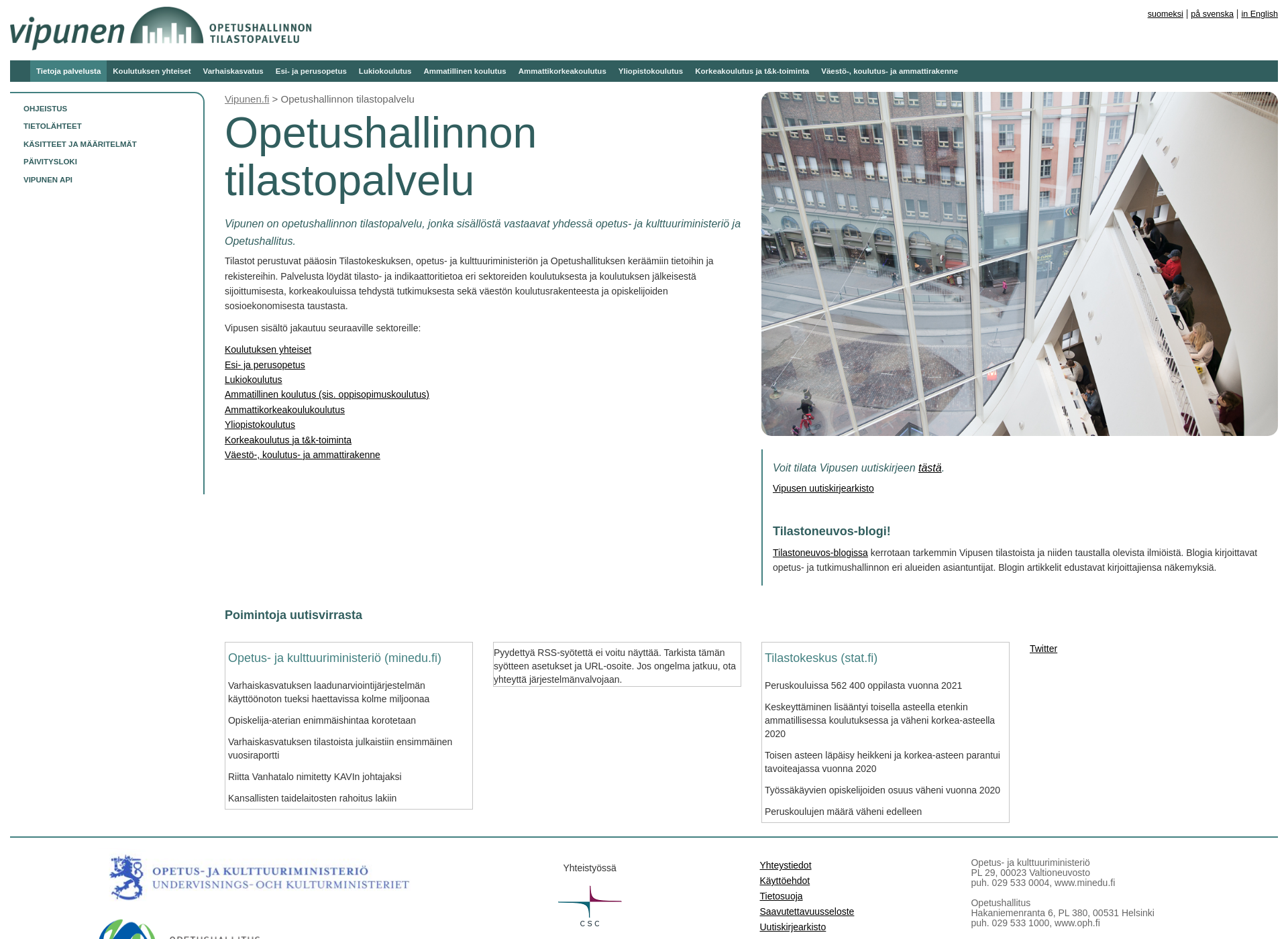 Skärmdump för vipunen.fi