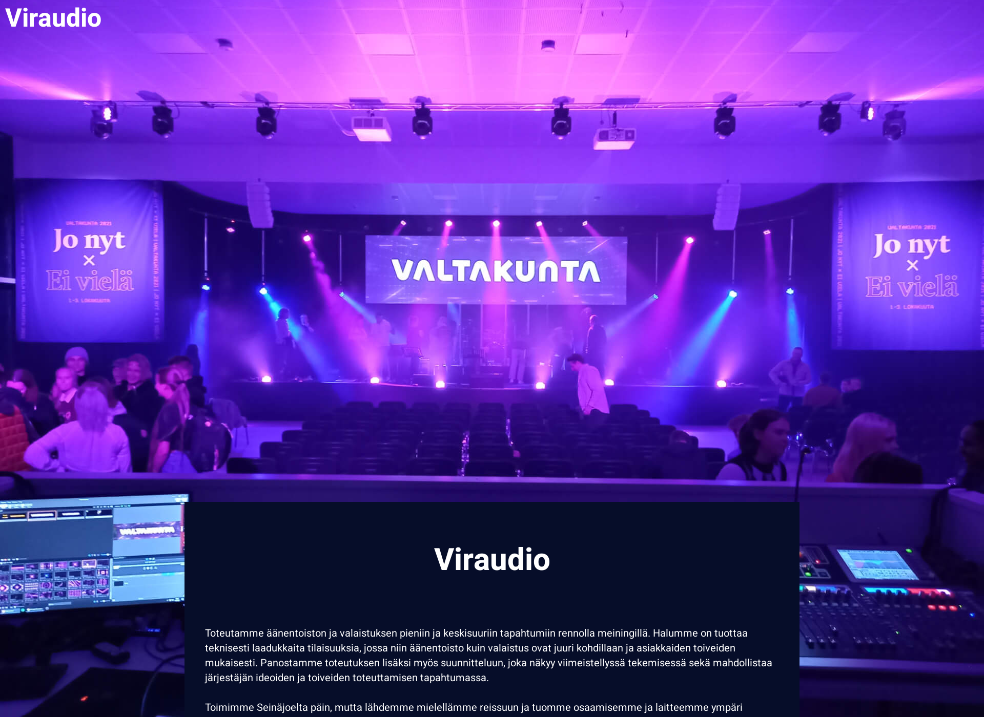 Skärmdump för viraudio.fi