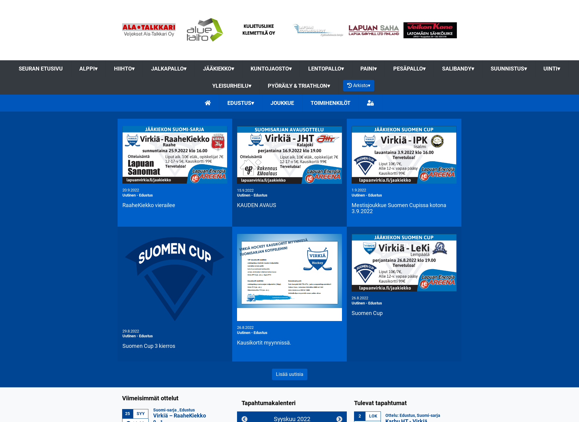 Screenshot for virkiähockey.fi