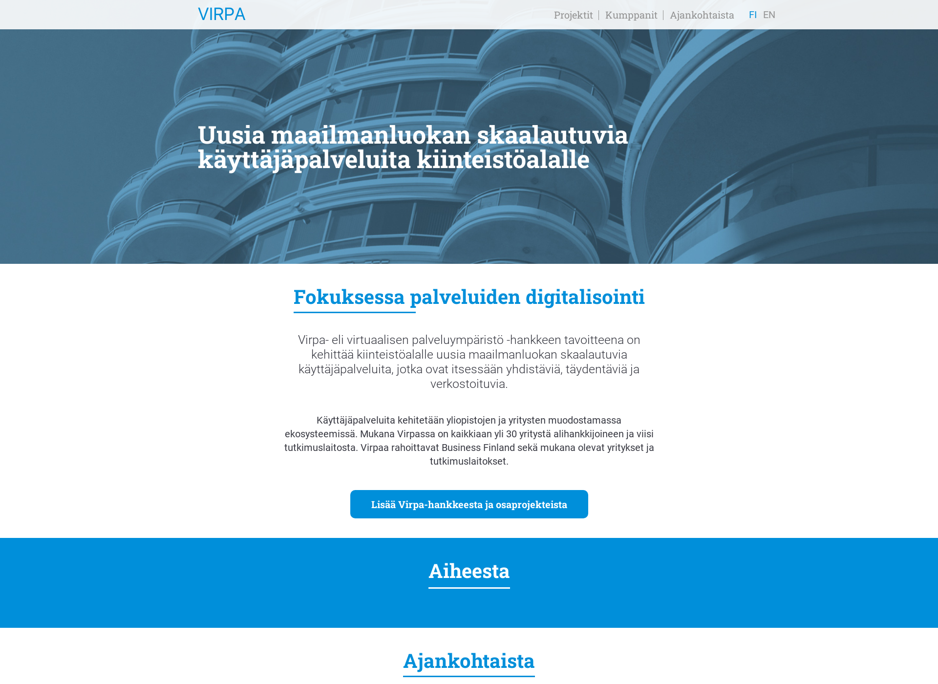 Skärmdump för virpa.fi