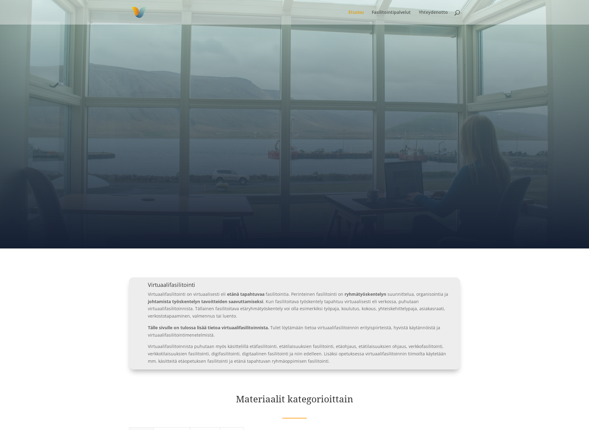 Skärmdump för virtuaalifasilitointi.fi