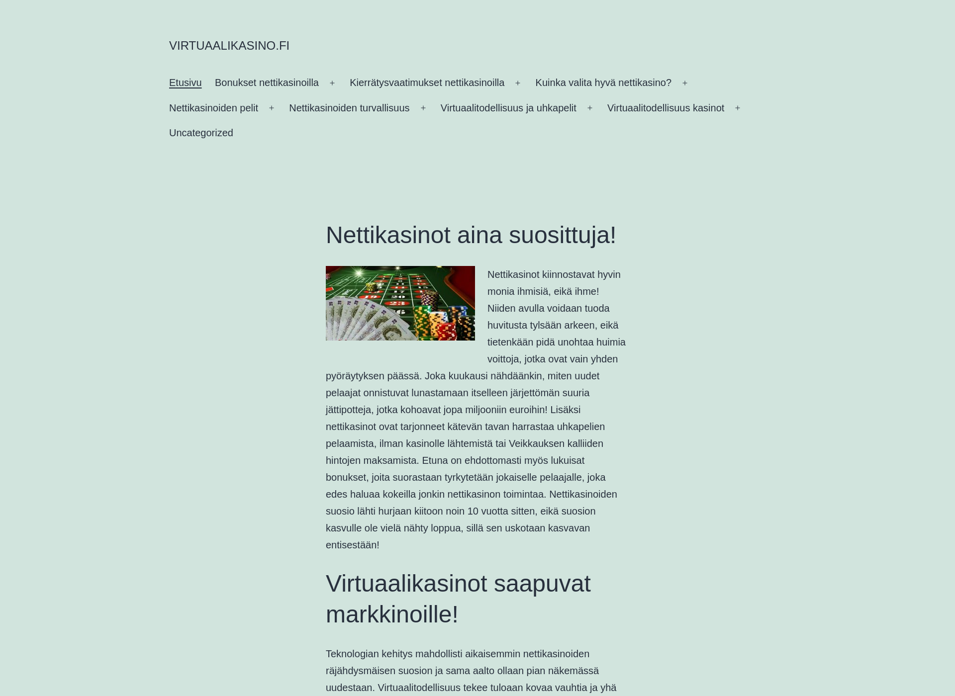 Skärmdump för virtuaalikasino.fi