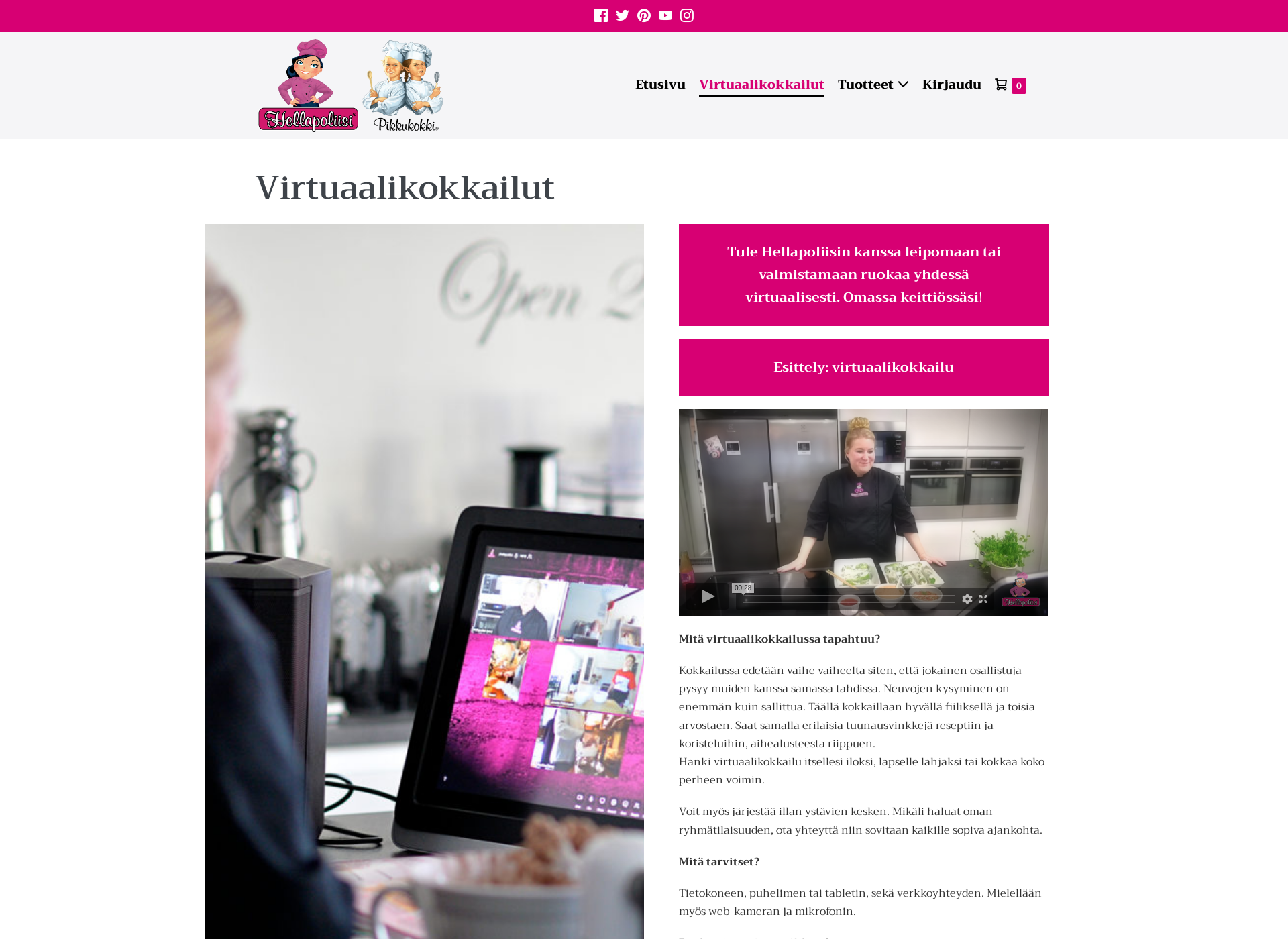 Näyttökuva virtuaalikokkailu.fi