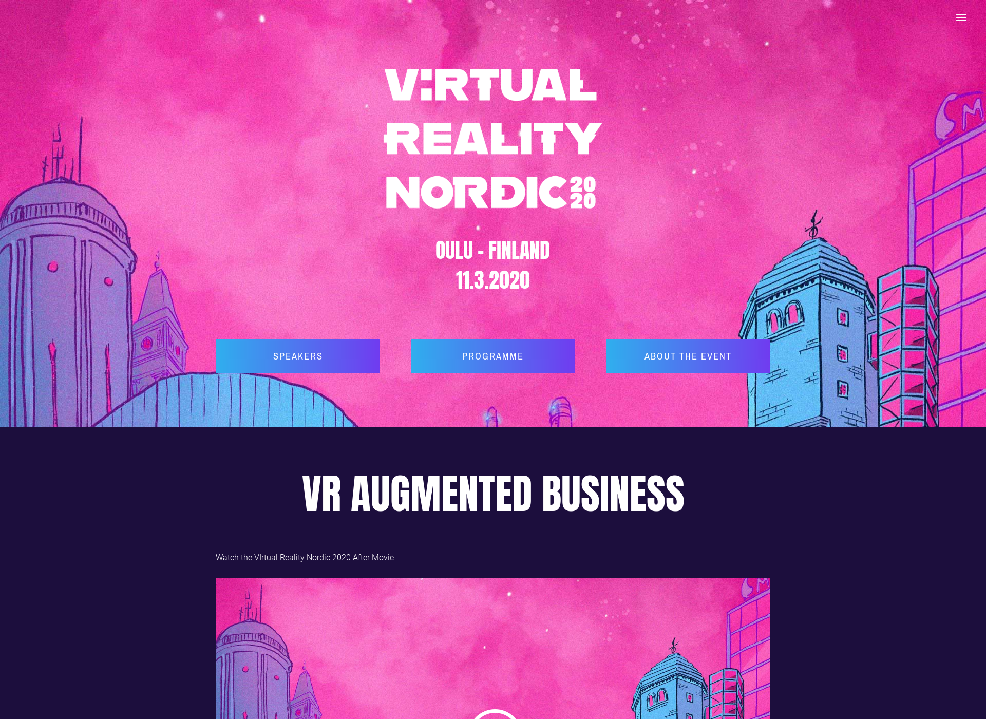 Skärmdump för virtualrealitynordic.fi