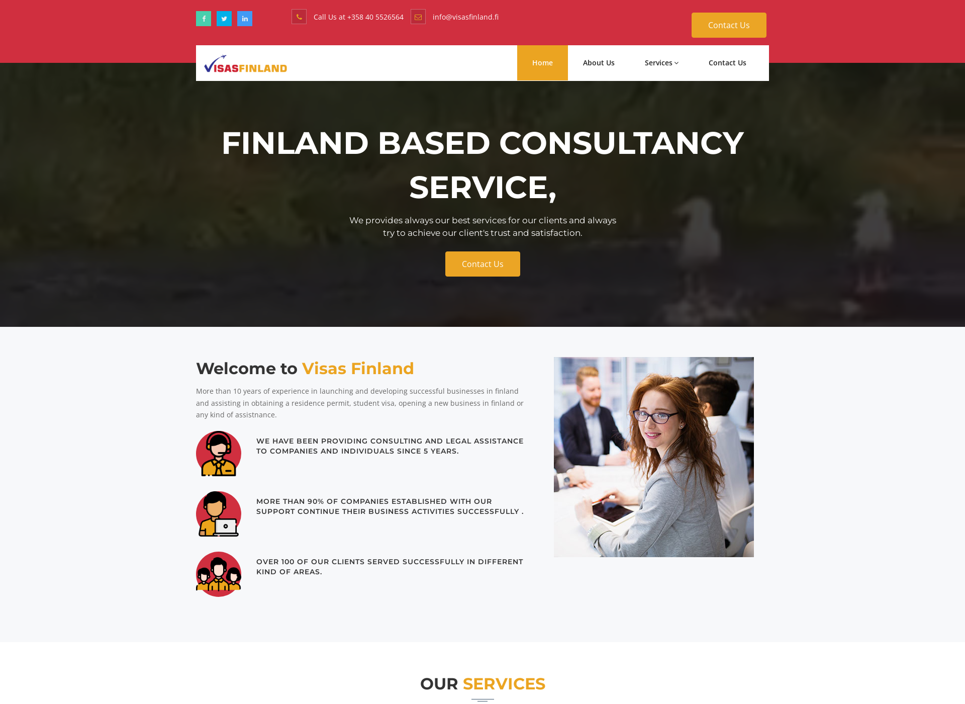 Screenshot for visasfinland.fi
