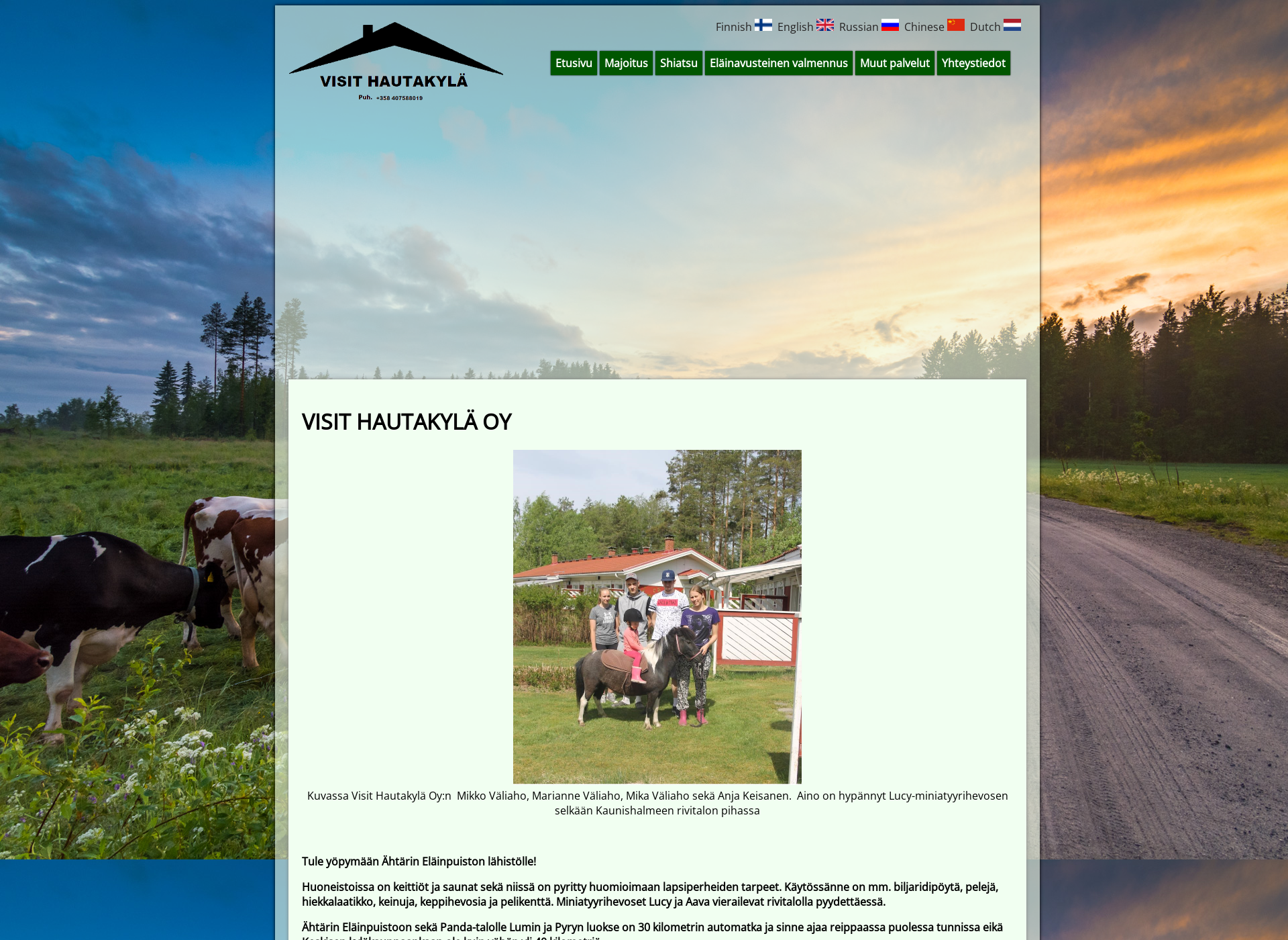 Skärmdump för visithautakyla.fi