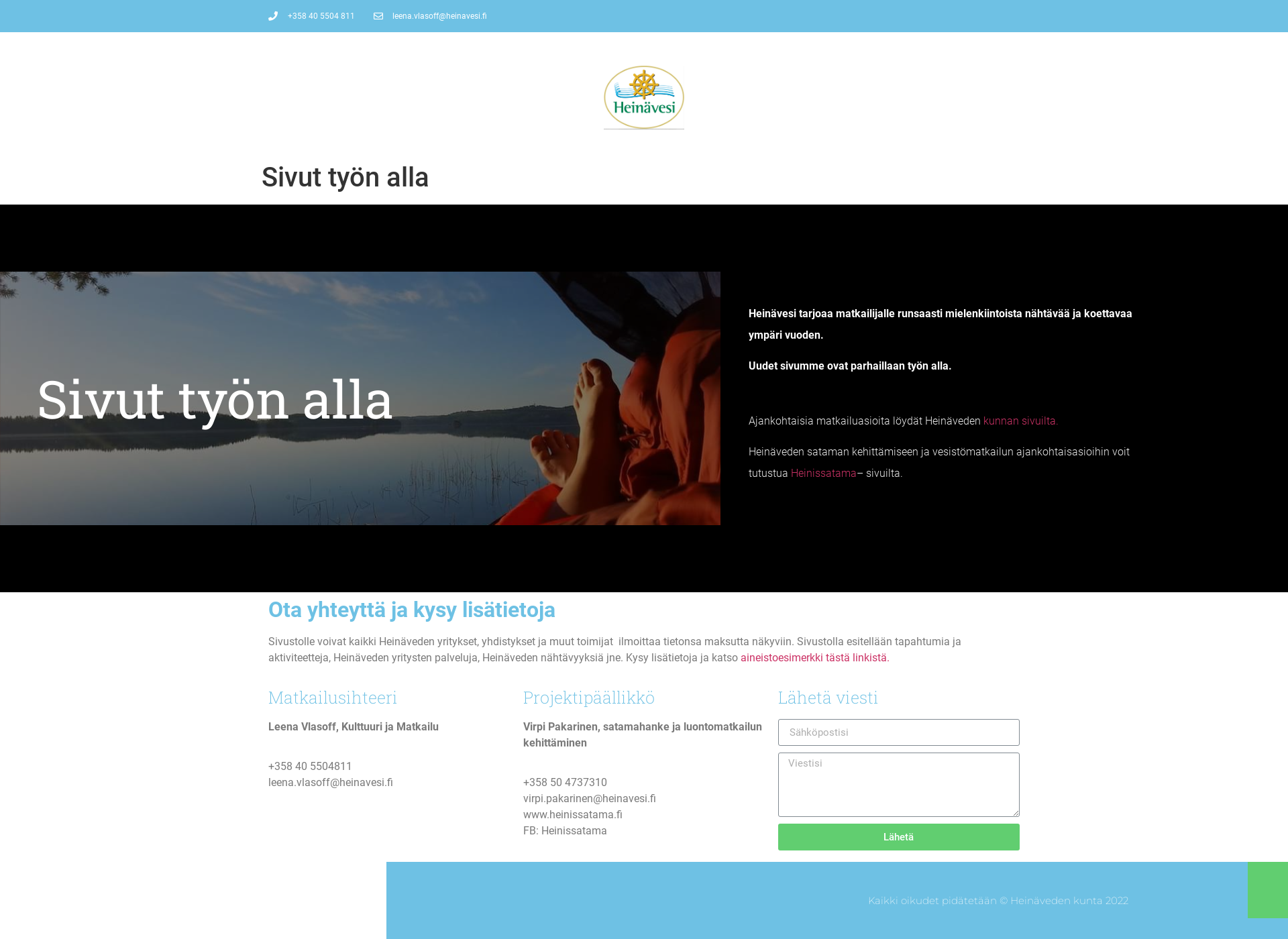 Skärmdump för visitheinavesi.fi