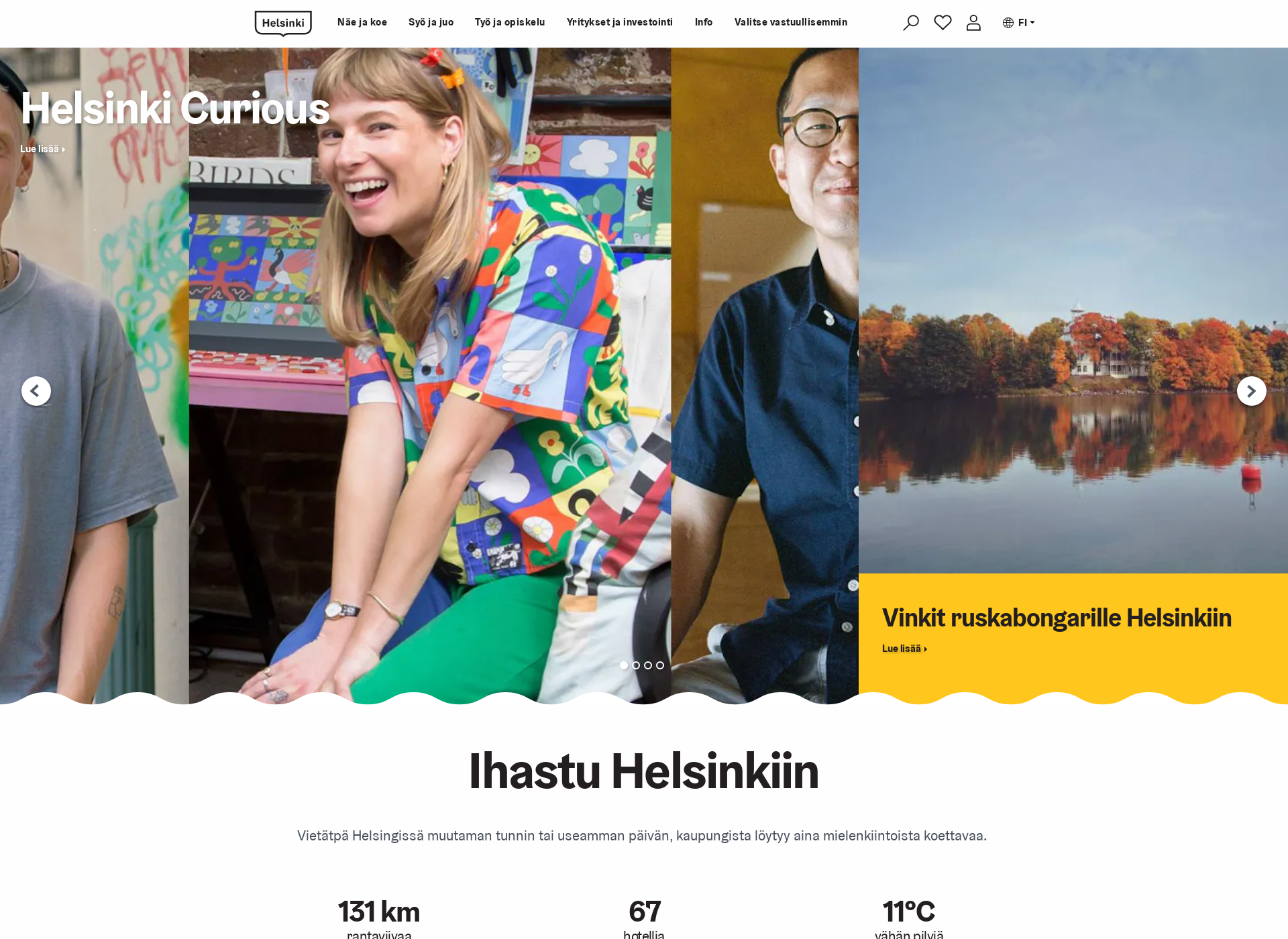 Screenshot for visithelsinki.fi