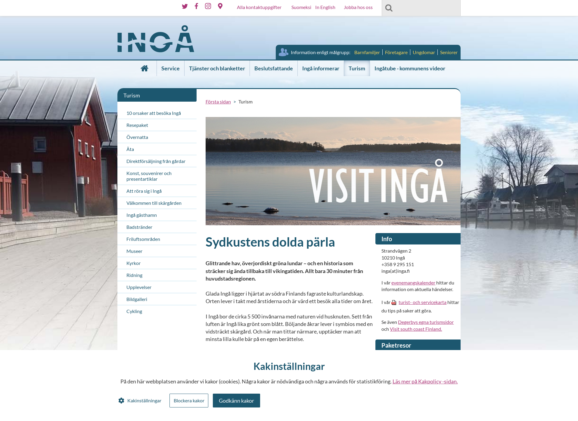 Skärmdump för visitinga.fi