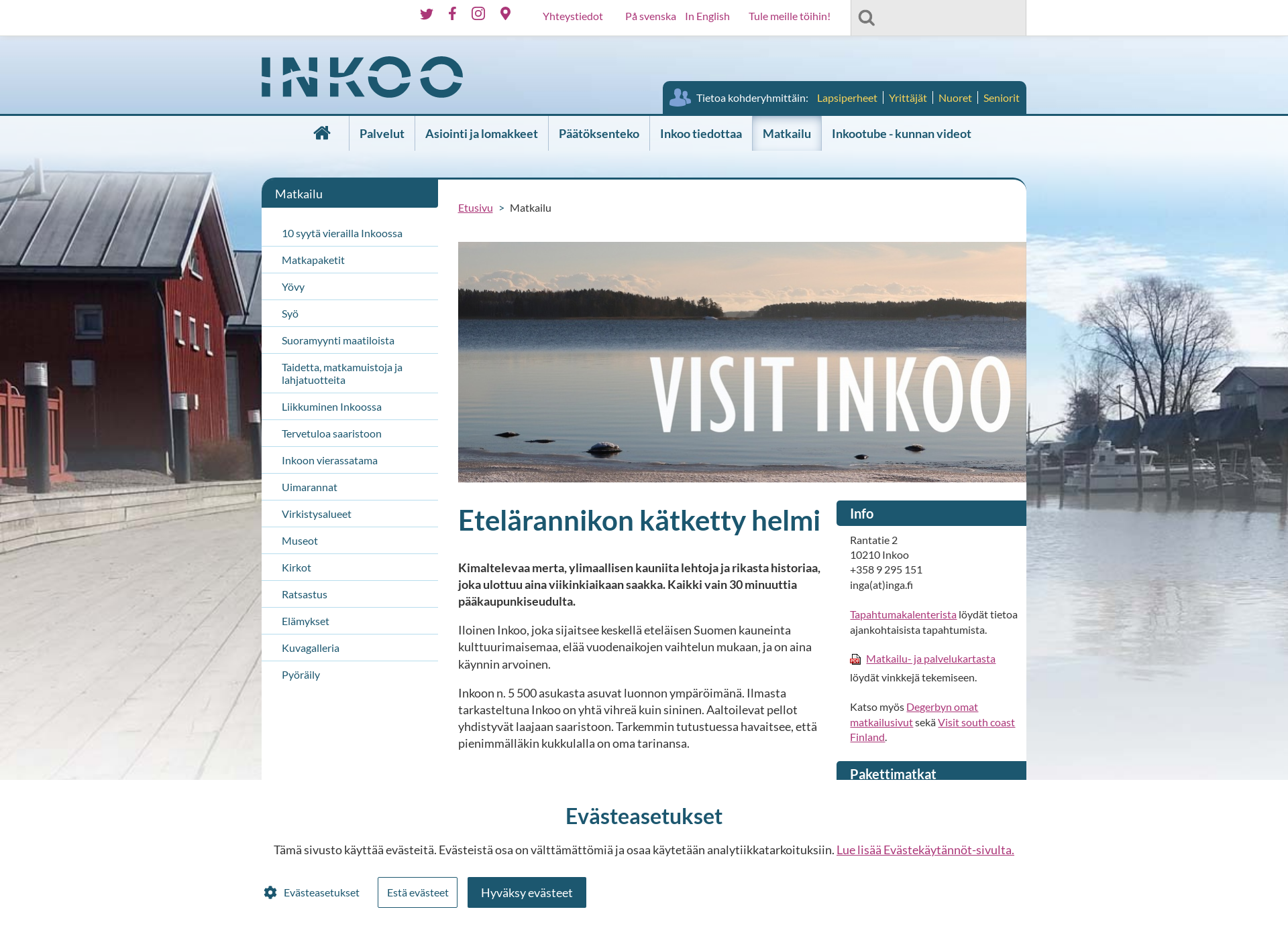 Screenshot for visitinkoo.fi