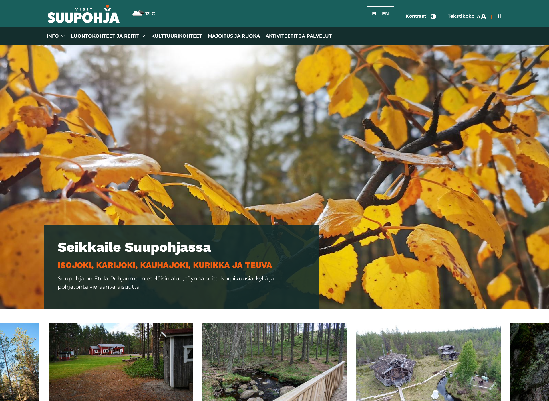 Skärmdump för visitisojoki.fi