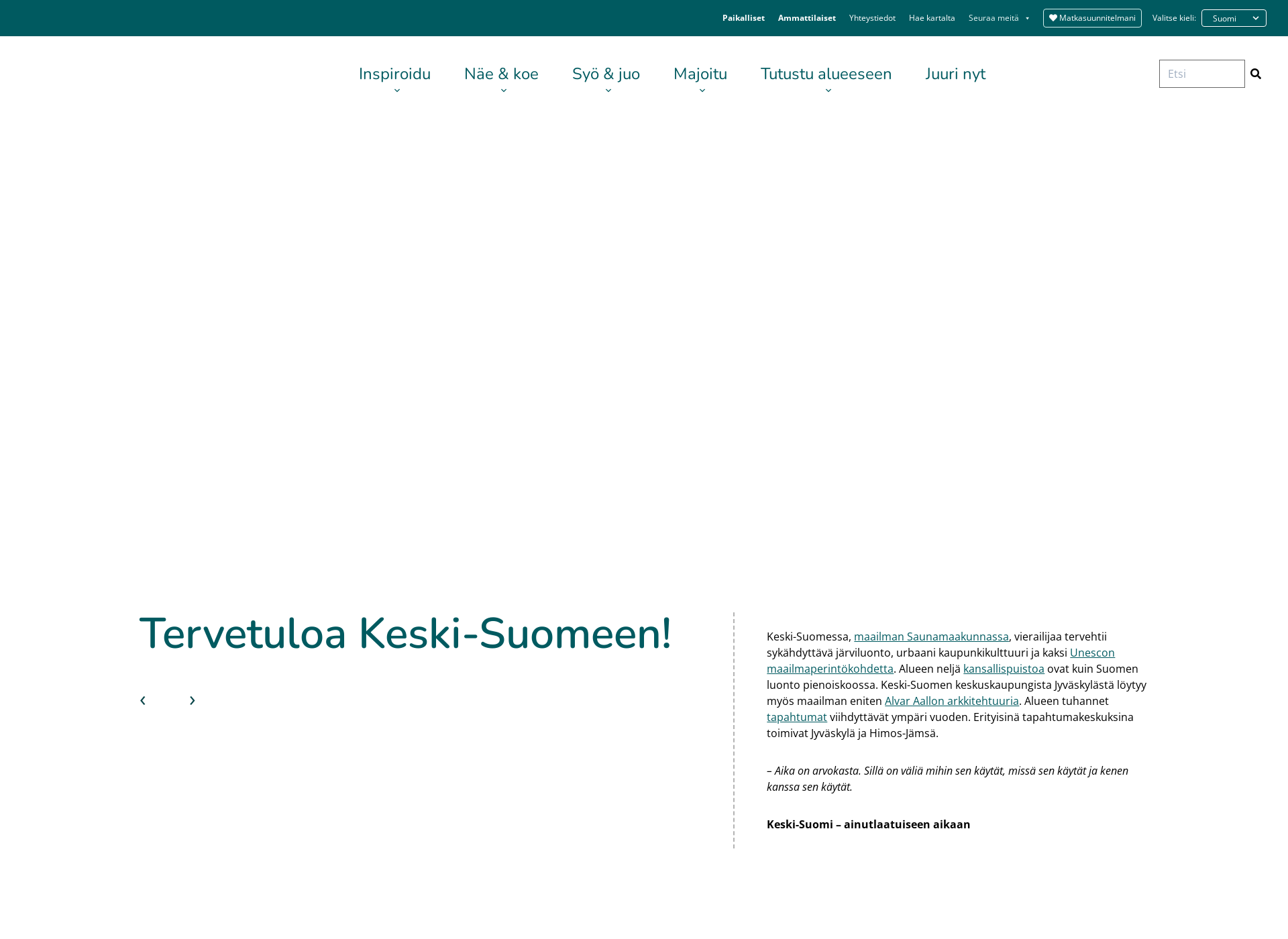 Screenshot for visitjyvaskyla.fi