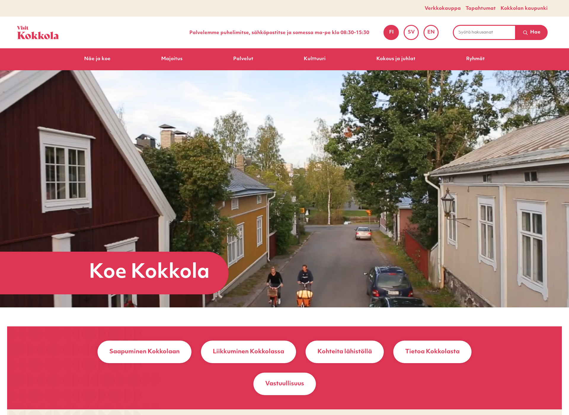 Screenshot for visitkokkola.fi