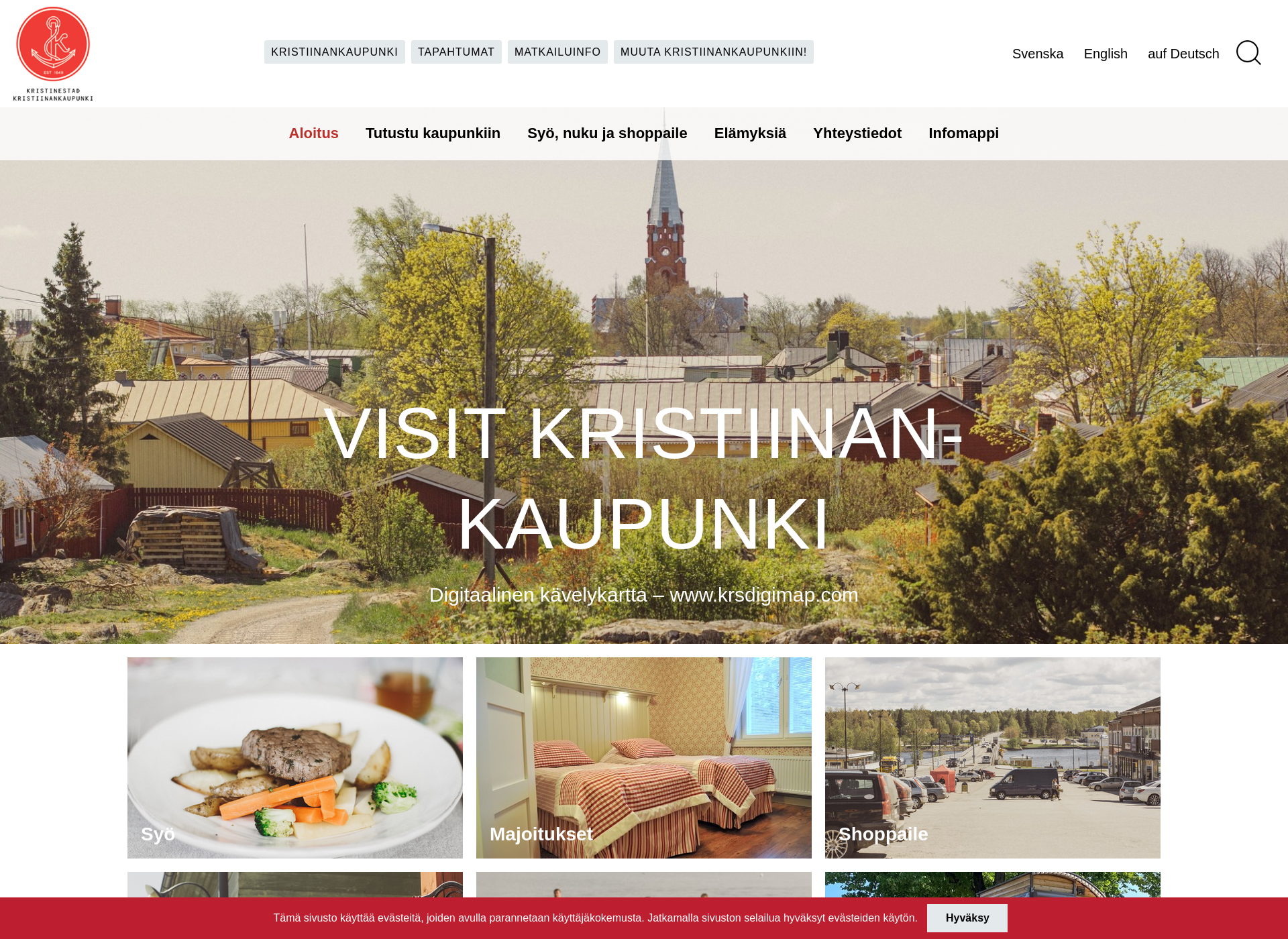 Screenshot for visitkristiinankaupunki.fi
