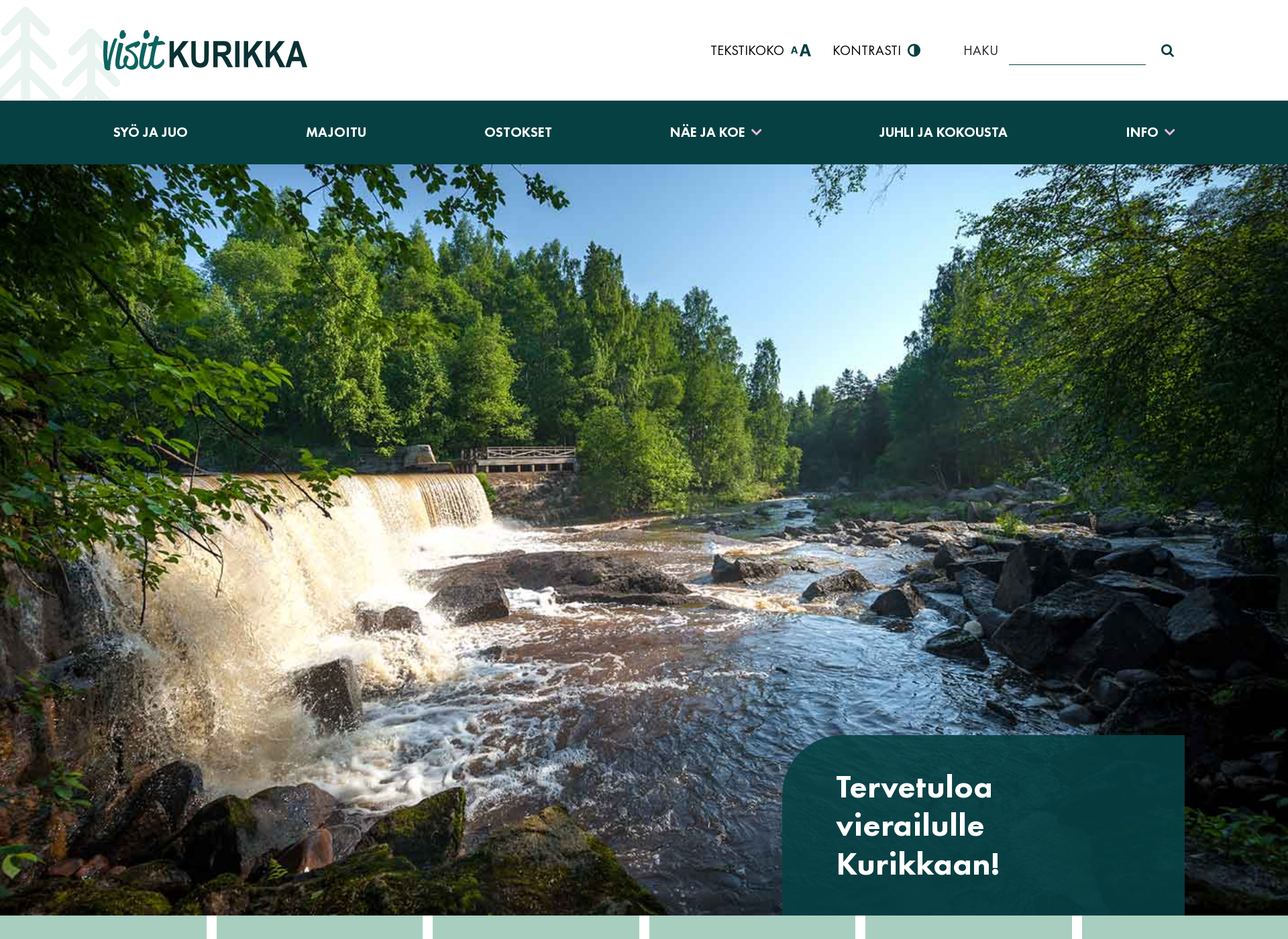 Screenshot for visitkurikka.fi