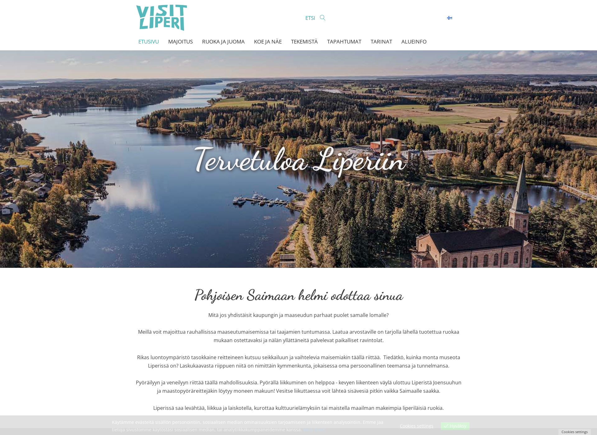 Skärmdump för visitliperi.fi